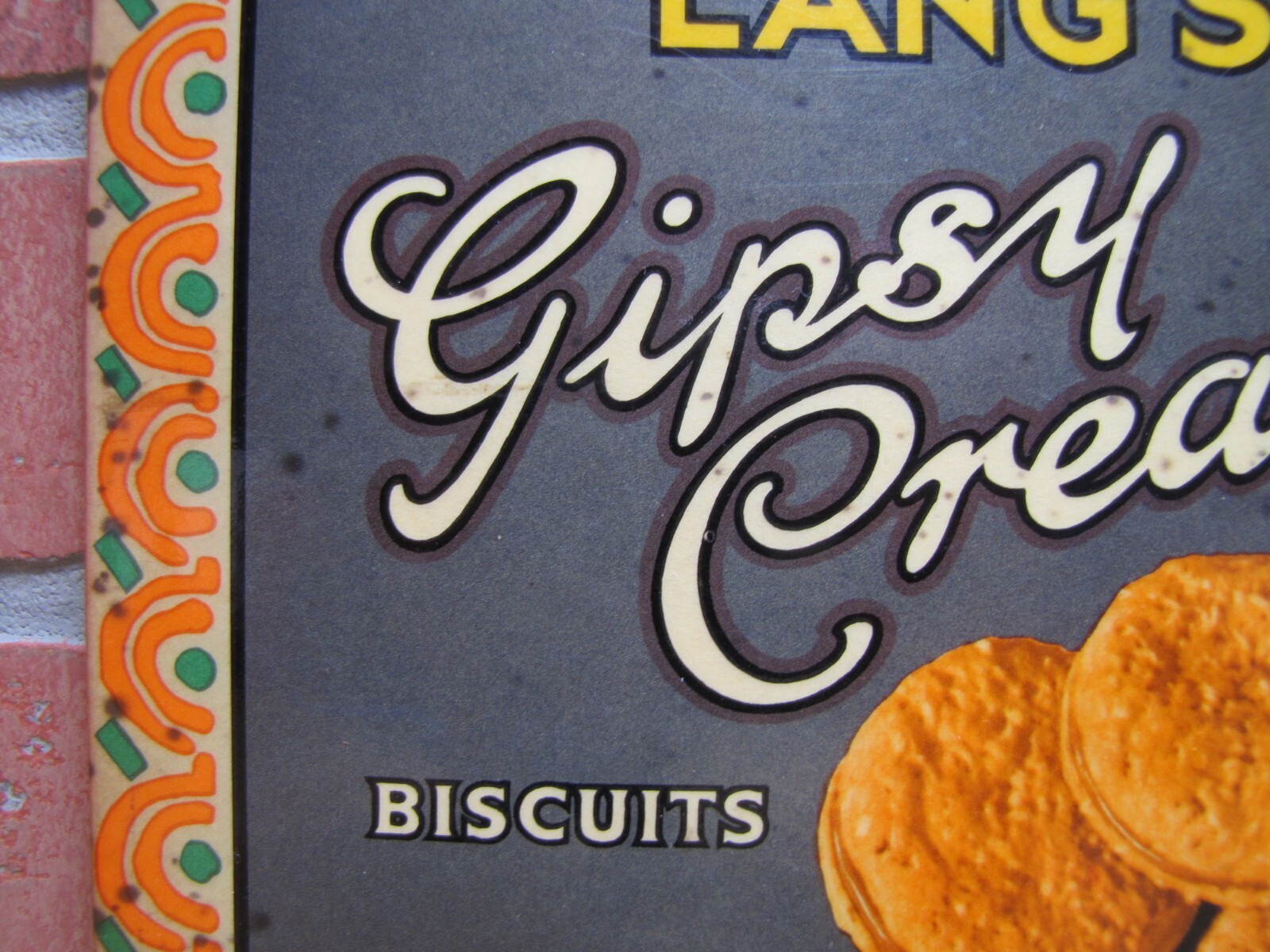 MACFARLANE LANG’S GIPSY CREAM BISCUITS Anique Advertising Sign TOC Country Store