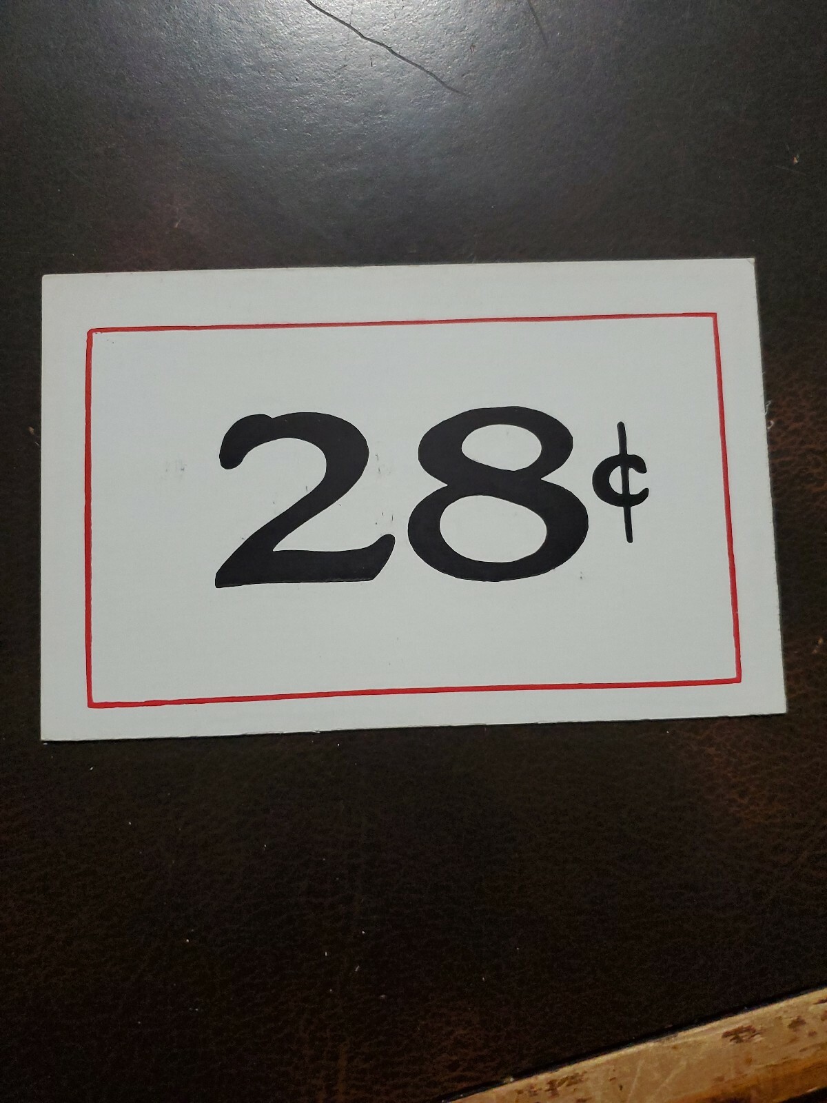 Vintage 28c Double Sided 1940s unmarked WOOLWORTH’S Store Sign 3.5 x 5.5