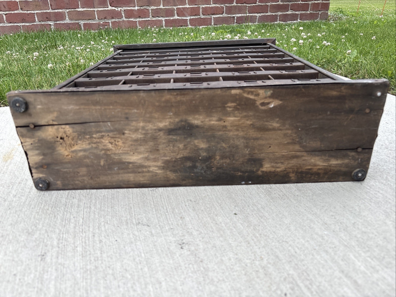 Antique Metal Parts Bin Cabinet Industrial Metzger Chicago Store Counter Display