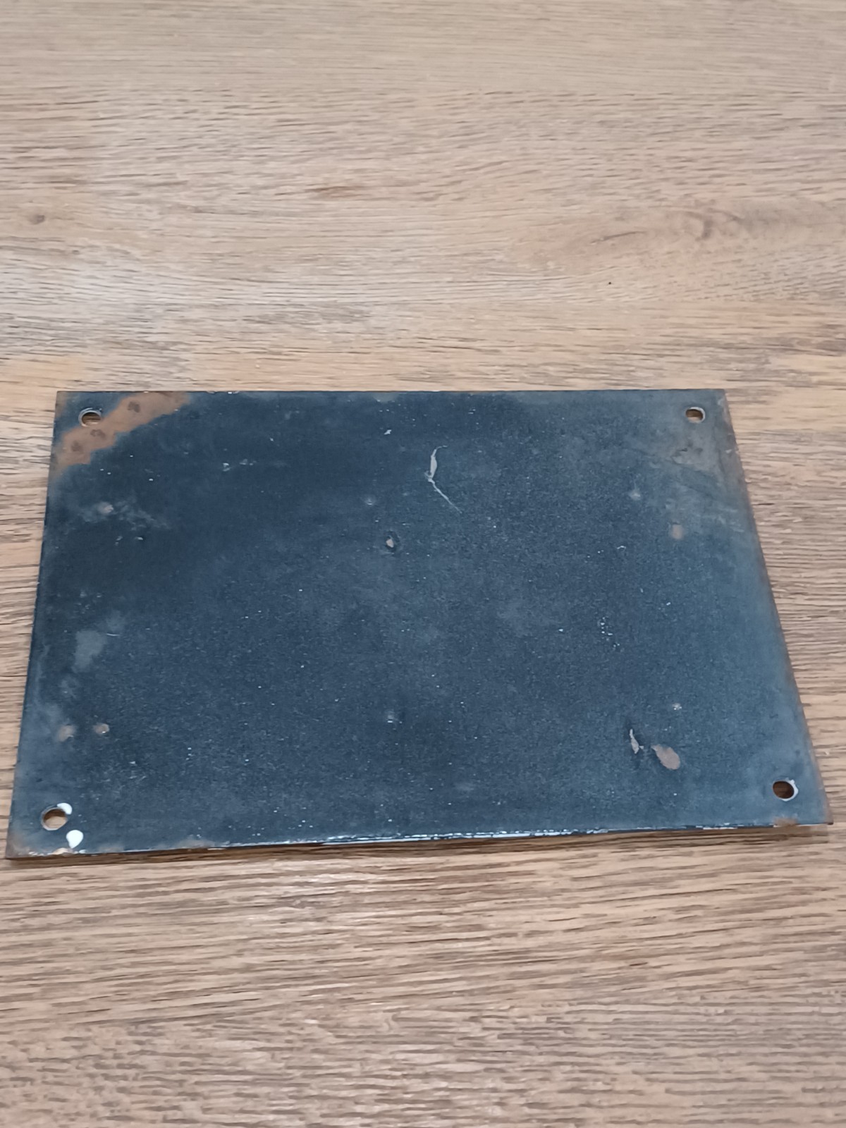 Large Antique Enameled Plaque Street Number 184 20cmX15cm Navy Blue Enamel