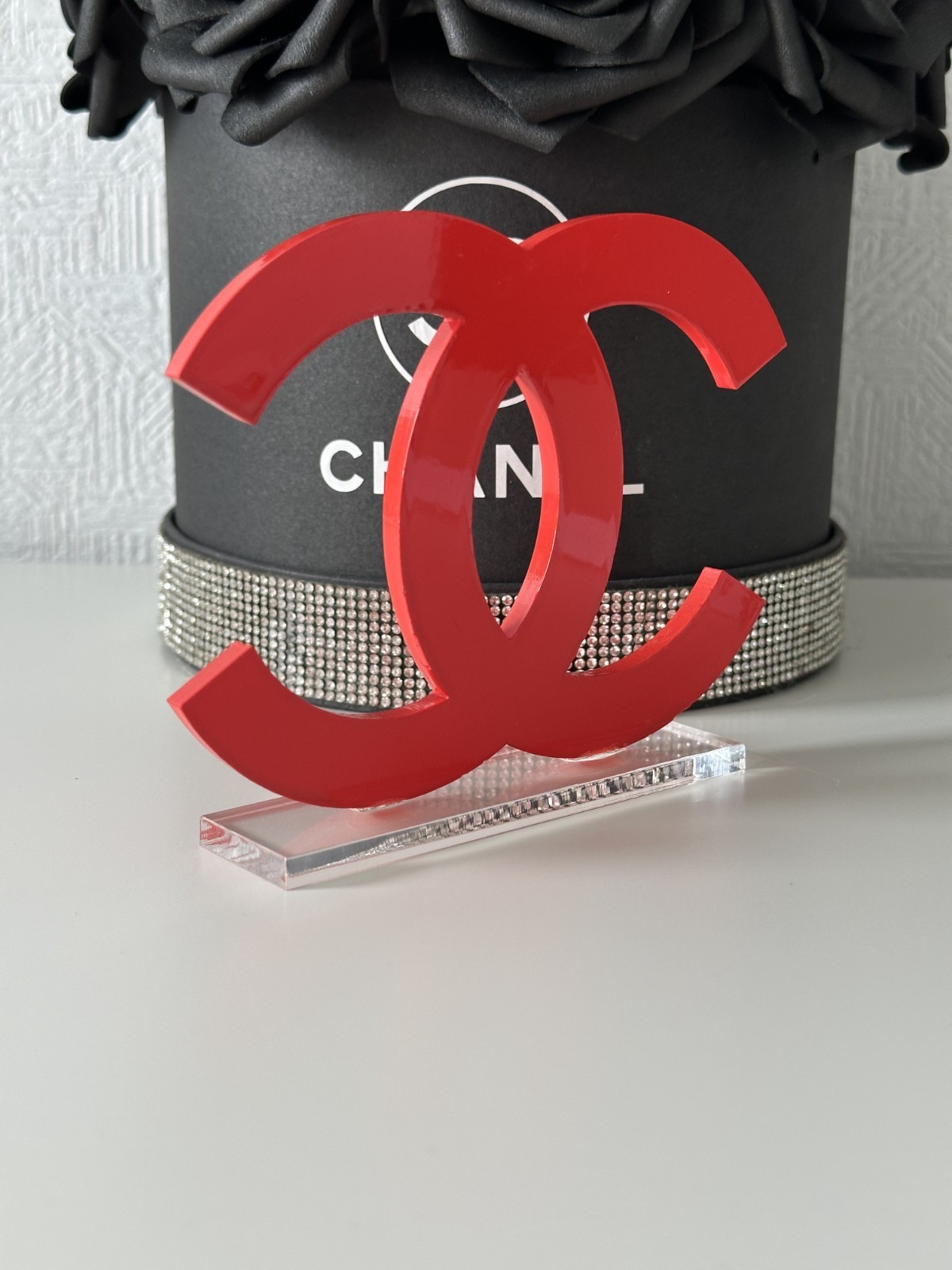 Chanel Logo Red Store Display CoCo Mark Logo Acrylic New