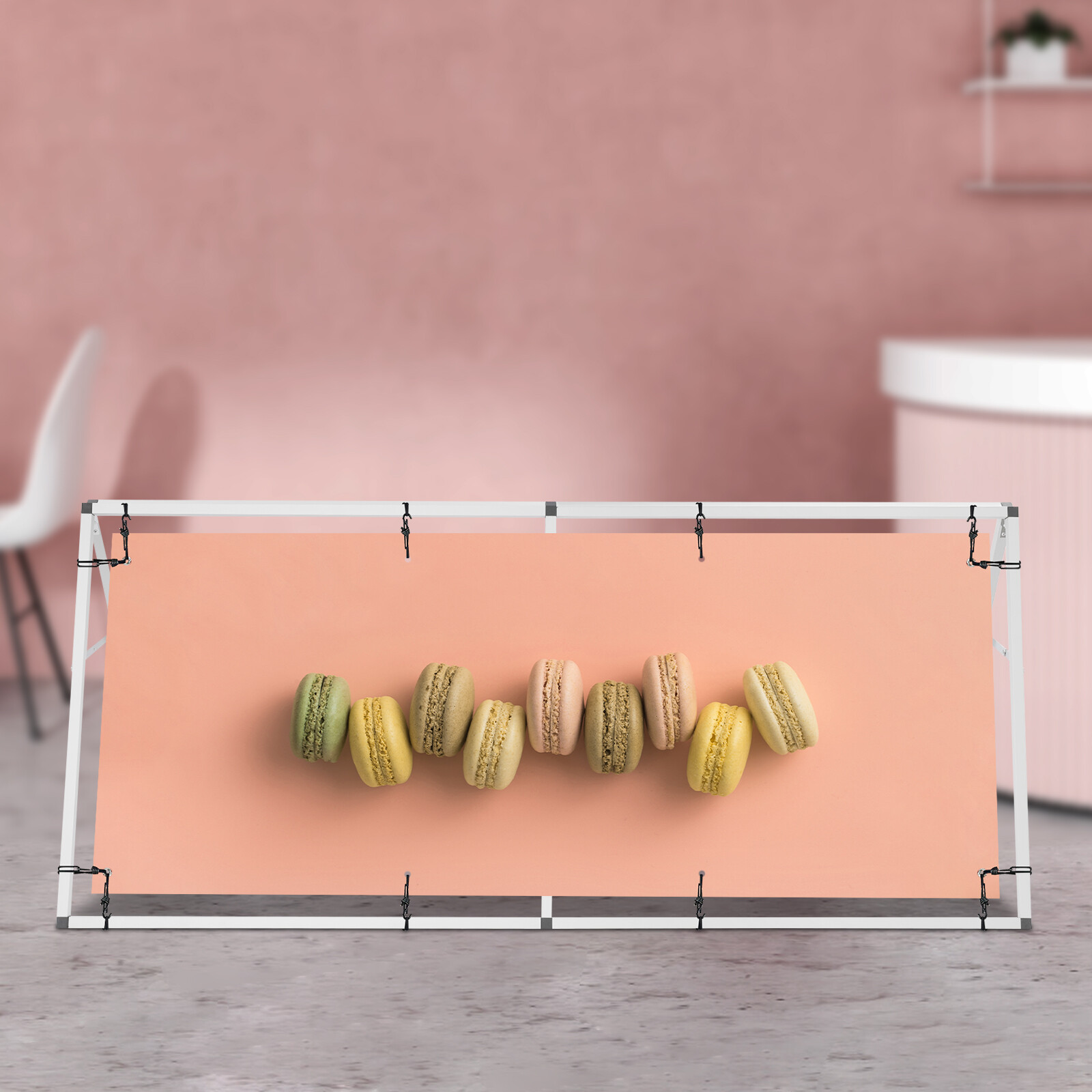 Double Sided Poster Display Stand Horizontal Floor Standing Display Banner Stand
