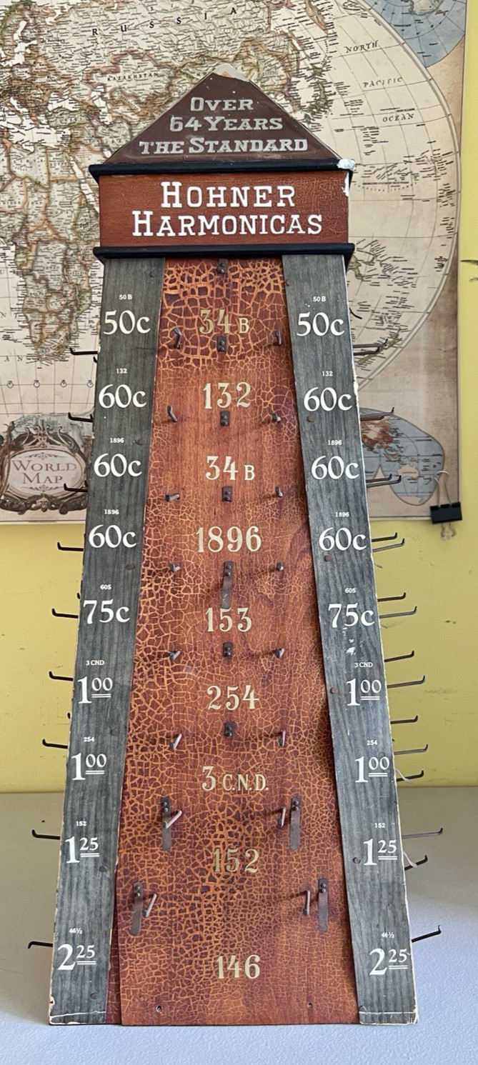 Antique Hohner Harmonica Revolving Retail Counter Top Store Display