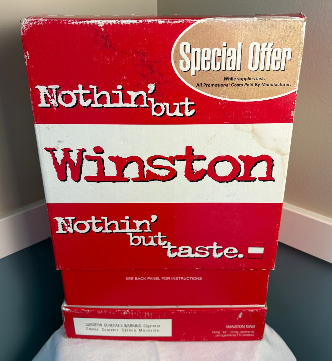 Rare RJ Reynolds Winston Cigarette Store Advertising Cardboard Dispenser Display
