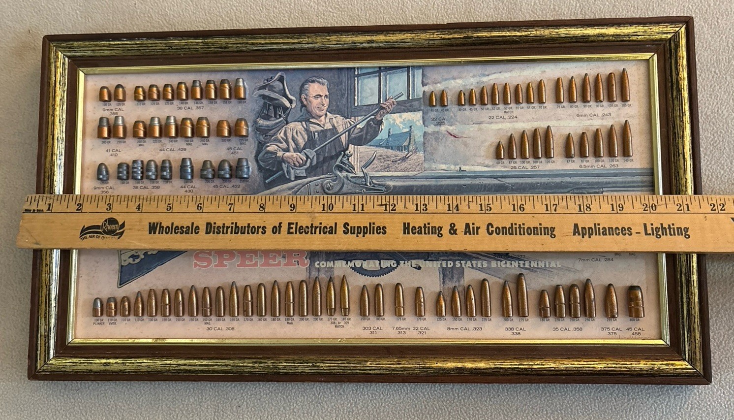 Vintage 1976 Speer Store Display Bullet Chart Board United States Bicentennial