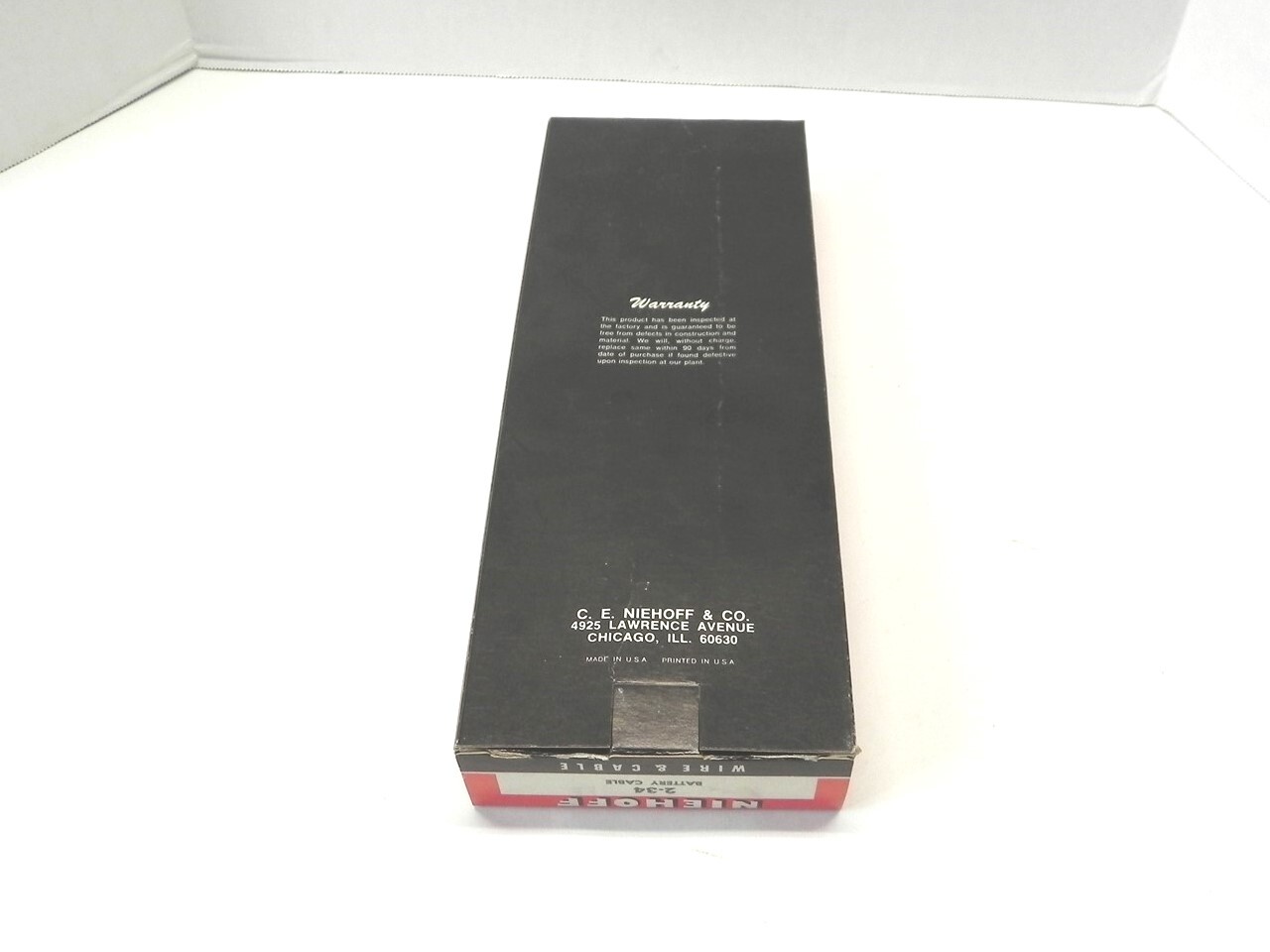 VINTAGE NIEHOFF WIRE & CABLE DISPLAY BOX *BOX ONLY #N16 NEW UNUSED 12×4.25×1.25″
