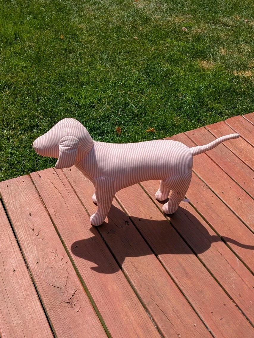 Vtg Pink Victoria’s Secret Dog Pink/White Stripe Mannequin/Display RARE 04