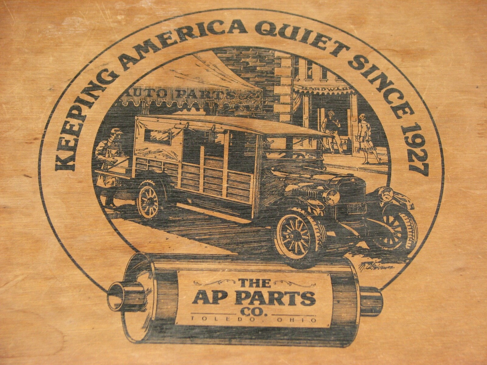 Vintage AP Parts Toledo Ohio Wooden Cooler Basket