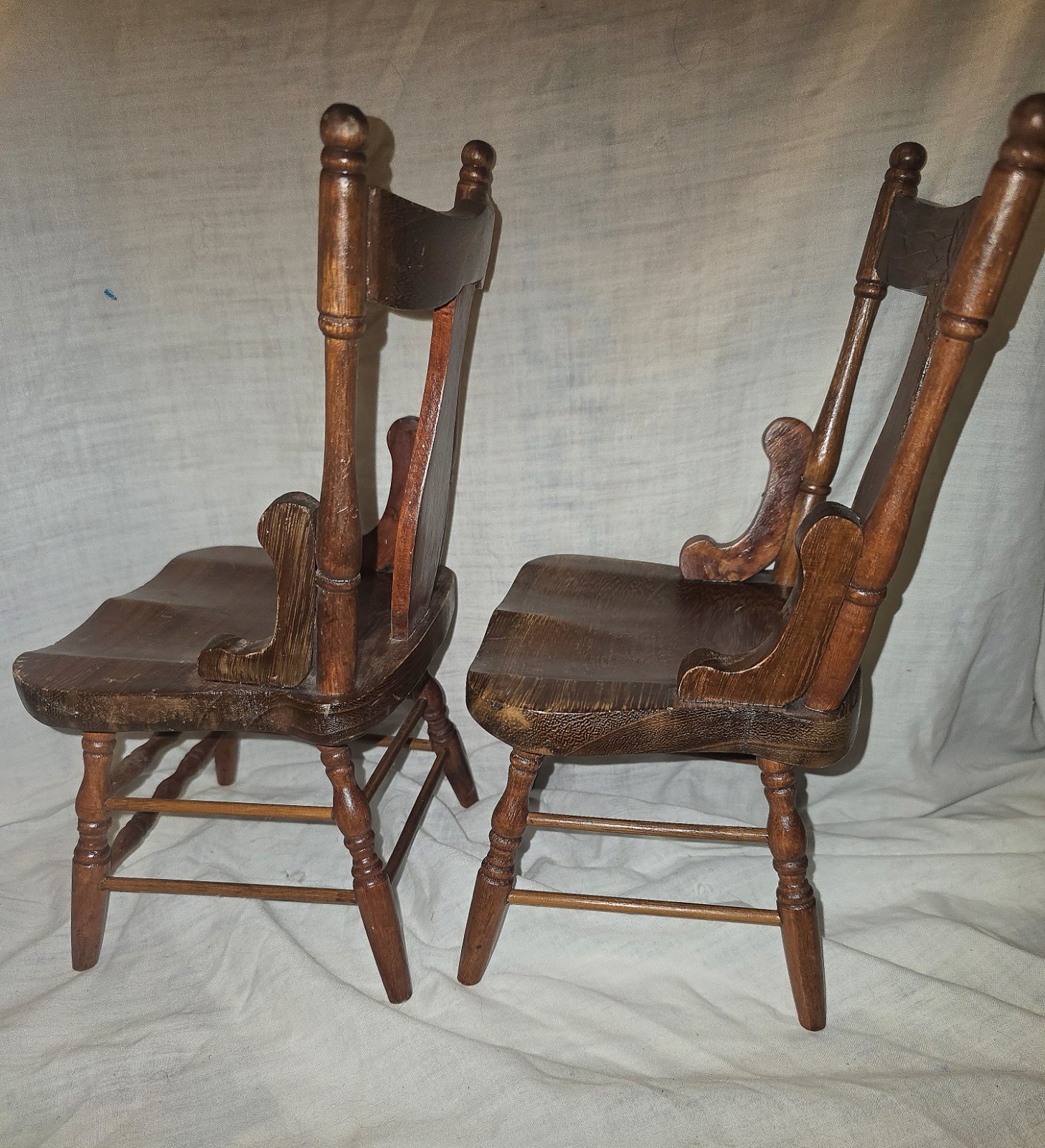 Antique Salesman Sample Drop Leaf Table And 2 Chair