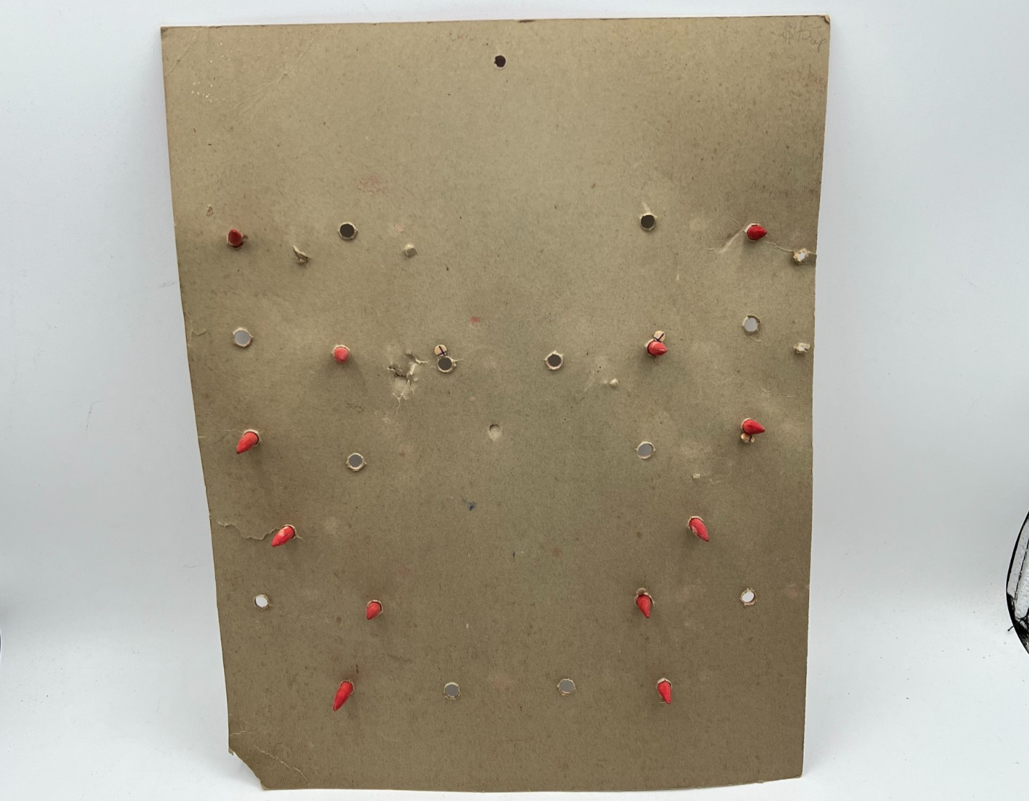 Vintage Plattner 1940’s Spinning Whistle Store Display Card w/ 12 Spinning Tops