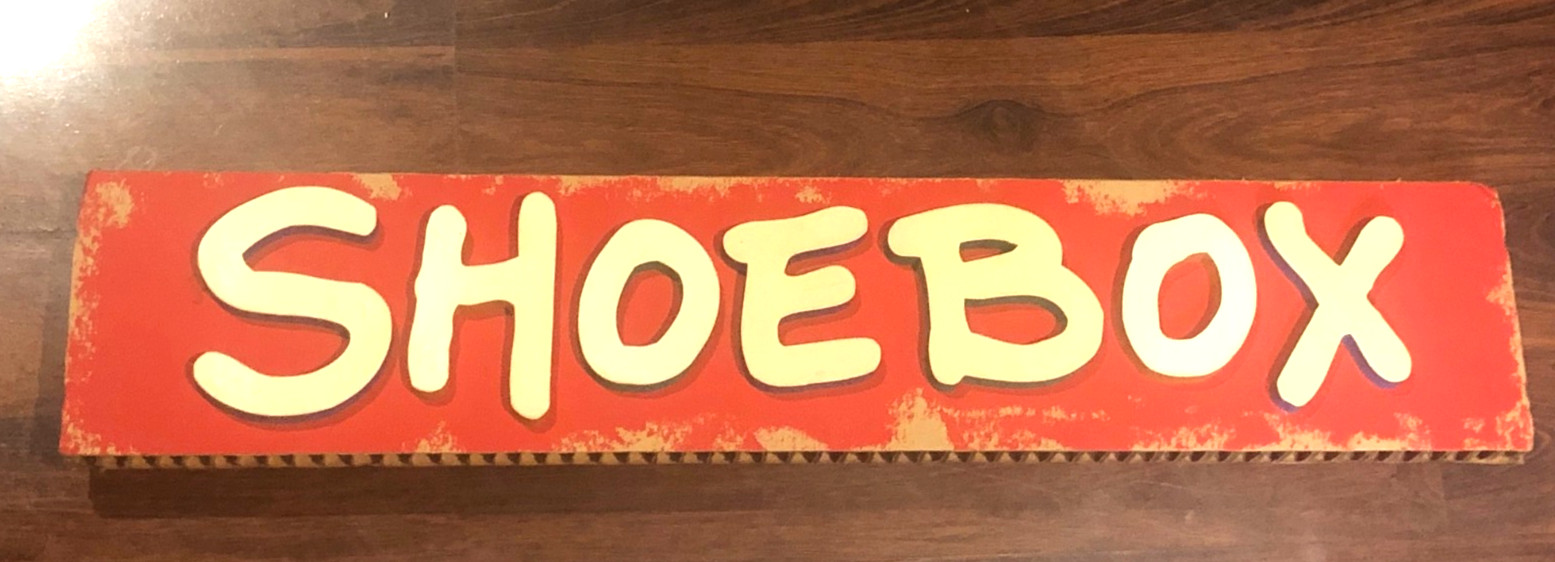 Hallmark Store Signage SHOEBOX 30″ x 6″ cardboard Only went to store owners RARE