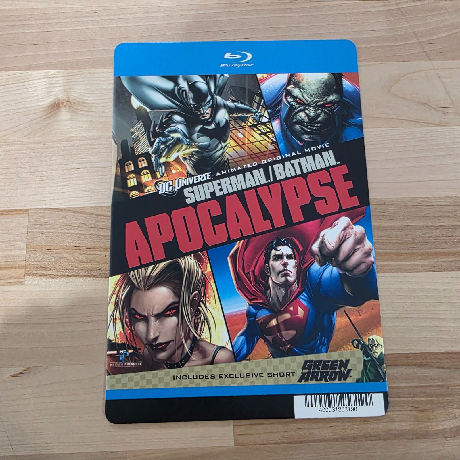 SUPERMAN / BATMAN APOCALYPSE – BLOCKBUSTER VIDEO BACKER CARD 5″X8″ – NO MOVIE