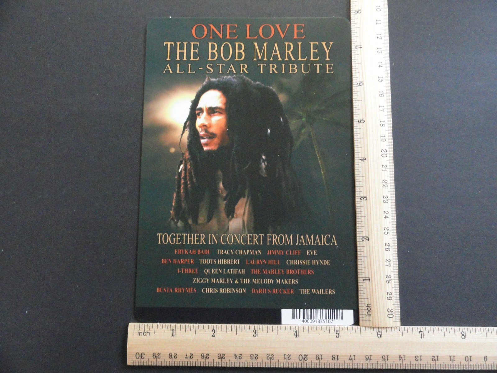 ONE LOVE THE BOB MARLEY ALL-STAR TRIBUTE BLOCKBUSTER VIDEO STORE BACKER CARD