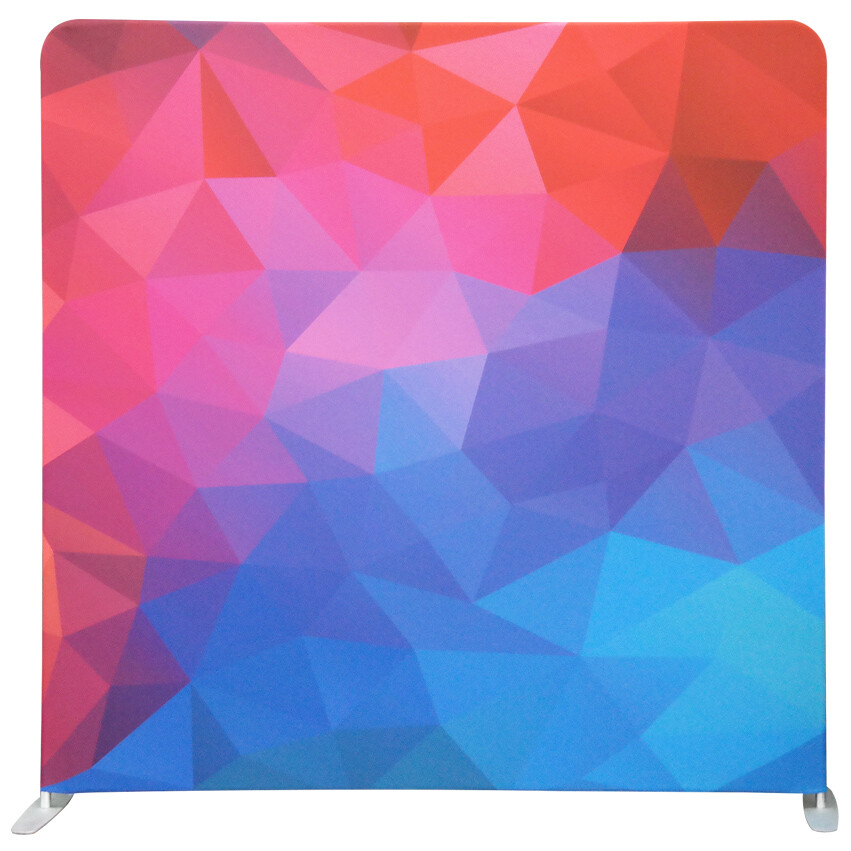 8ft Tension Fabric Backdrop Booth Frame Straight Pop Up Display + Custom Graphic