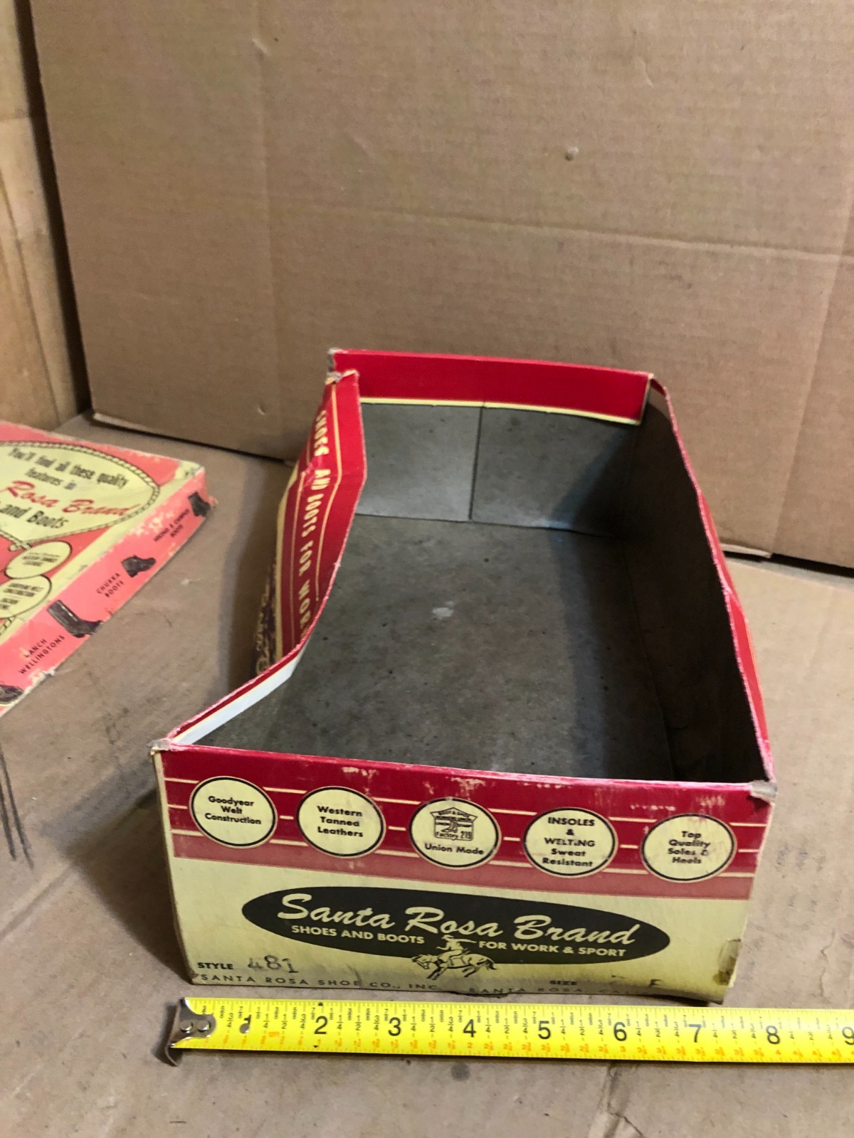 VINTAGE 50S 60S SANTA ROSA BRAND BOOT *BOX ONLY(NOBOOTS) ADVERTISING DISPLAY USA