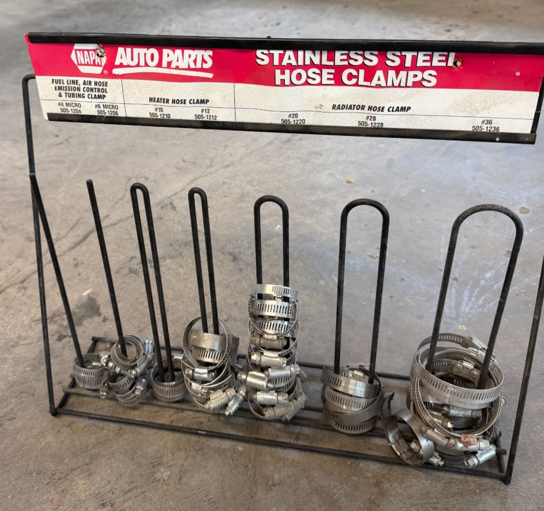 Vintage NAPA Hose Clamp Counter Table Display w/ Clamps