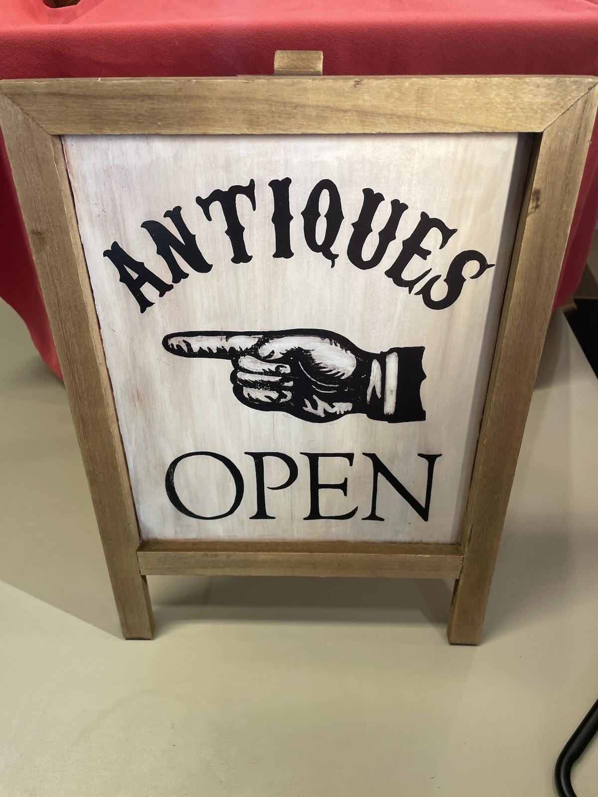 Wooden Easel Counter Top Or Floor Advertising Antiques
