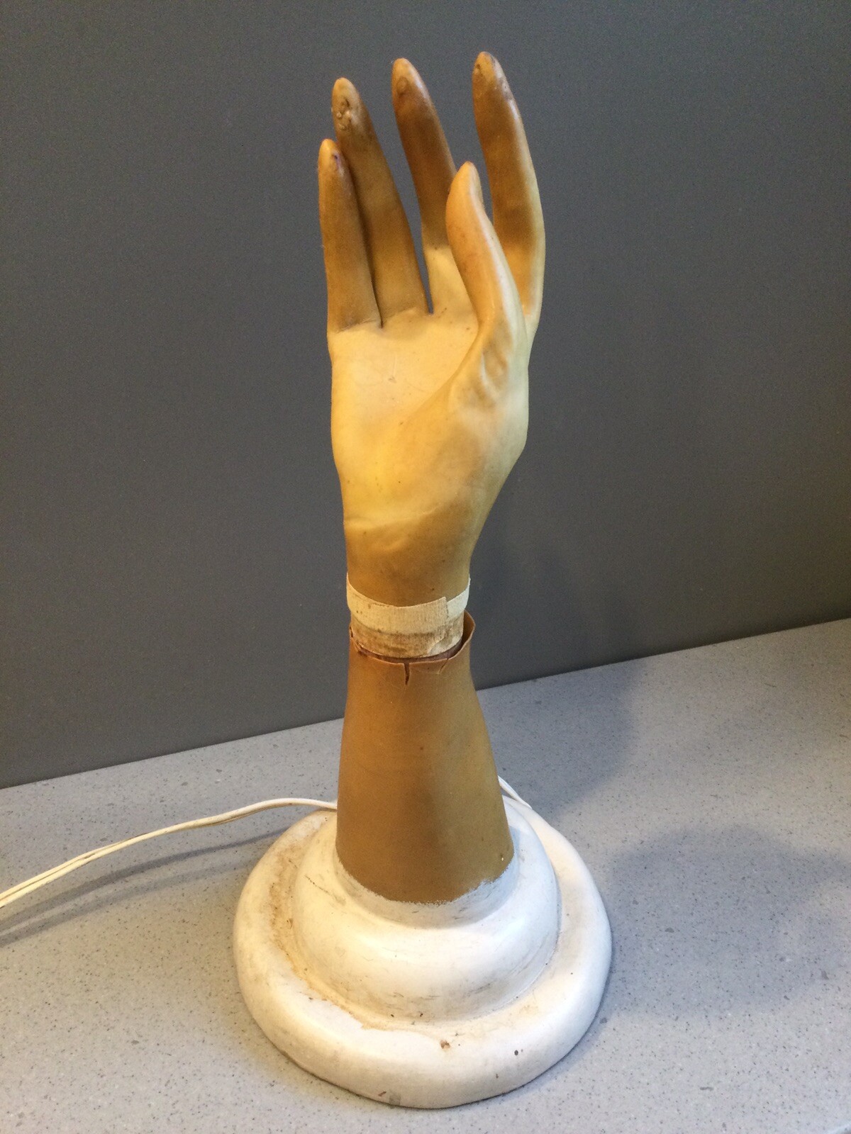 Antique Mechanical Rotating Hand Mannequin Store Display Advertising Sculpture