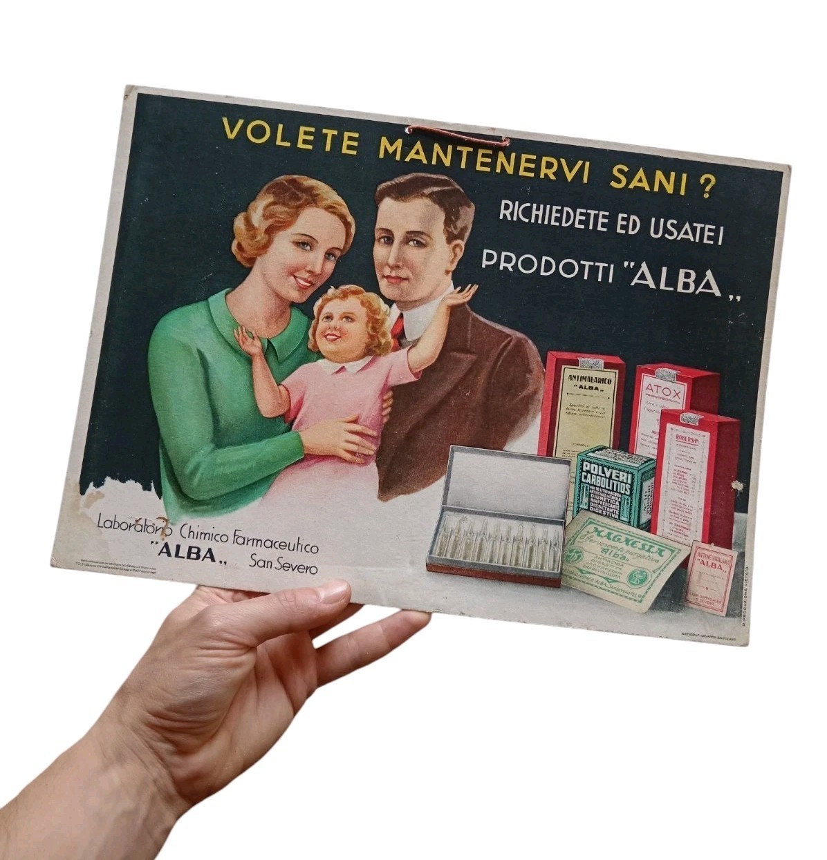 *HH* sign advertising sign Alba San Severo advertising plate 1936