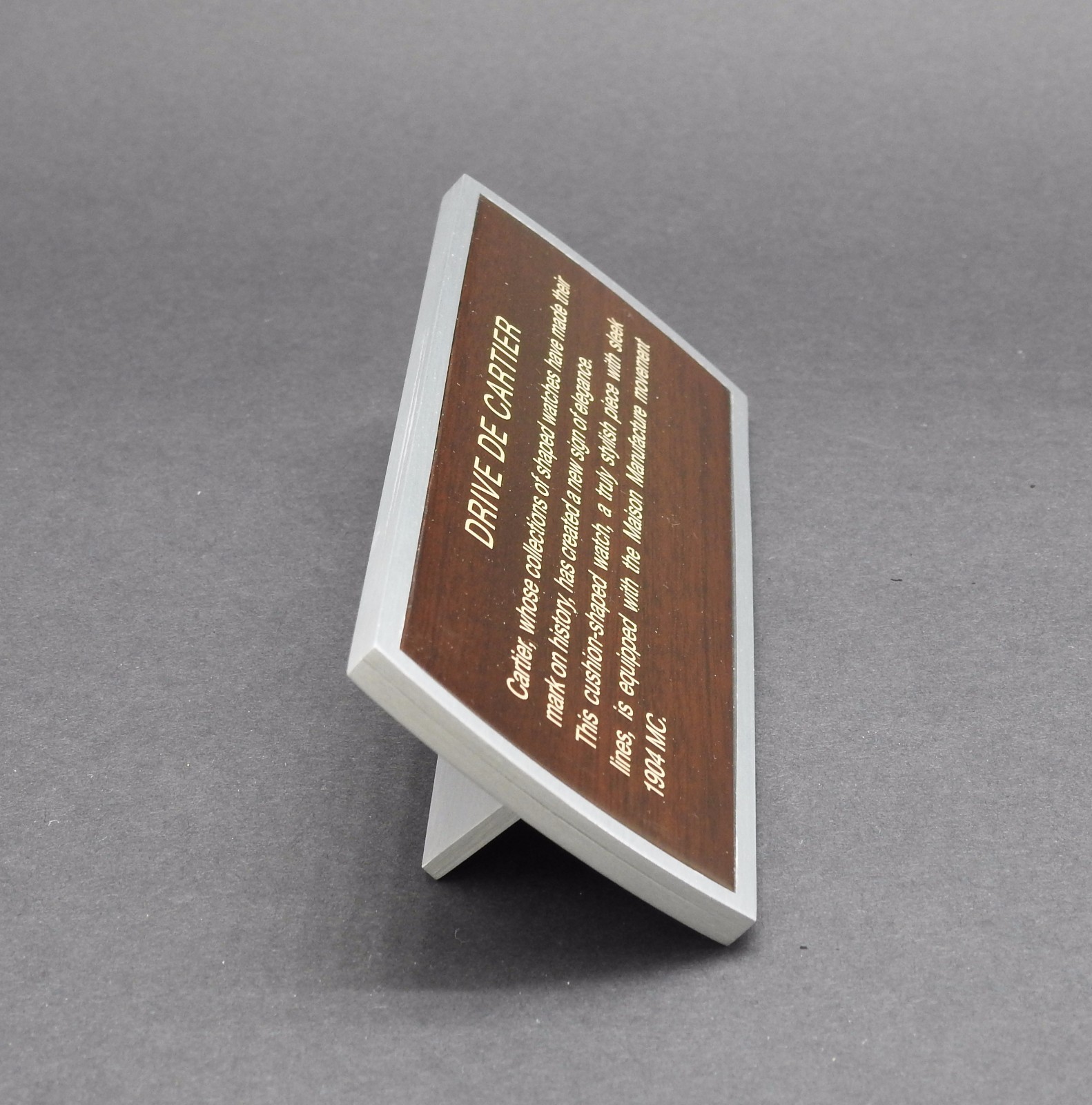 ORIGINAL DRIVE DE CARTIER ALUMINUM/WOOD ADVERTISING SIGN “MINT CONDITION”