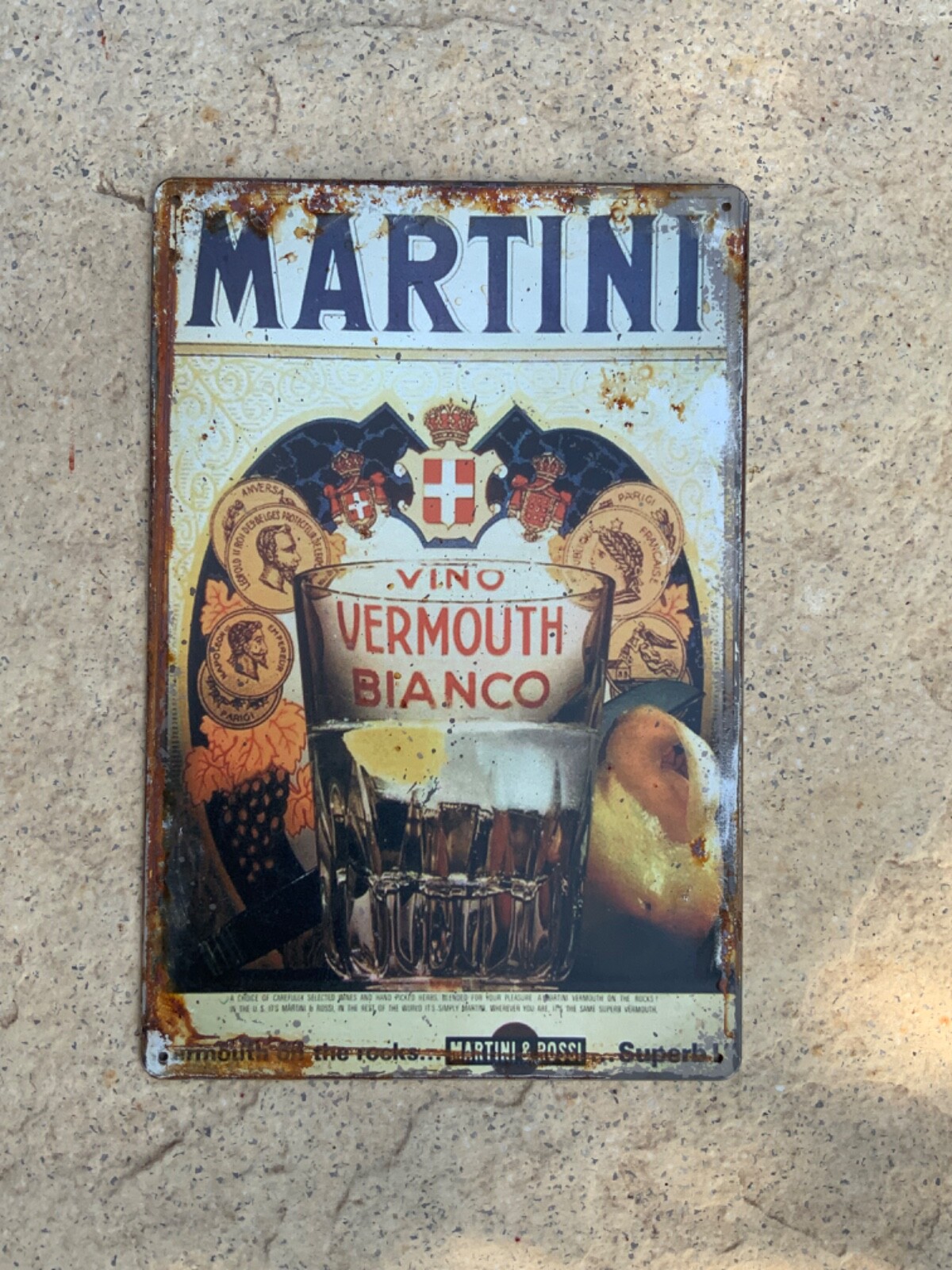 Martini White Vermouth Wine Metal Sign 20x30cm