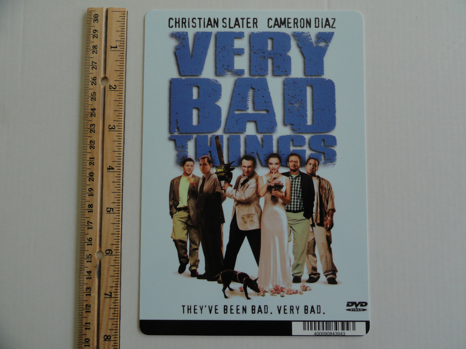 VERY BAD THINGS – CAMERON DIAZ – BLOCKBUSTER VIDEO BACKER CARD 5″X8″ –NO MOVIE