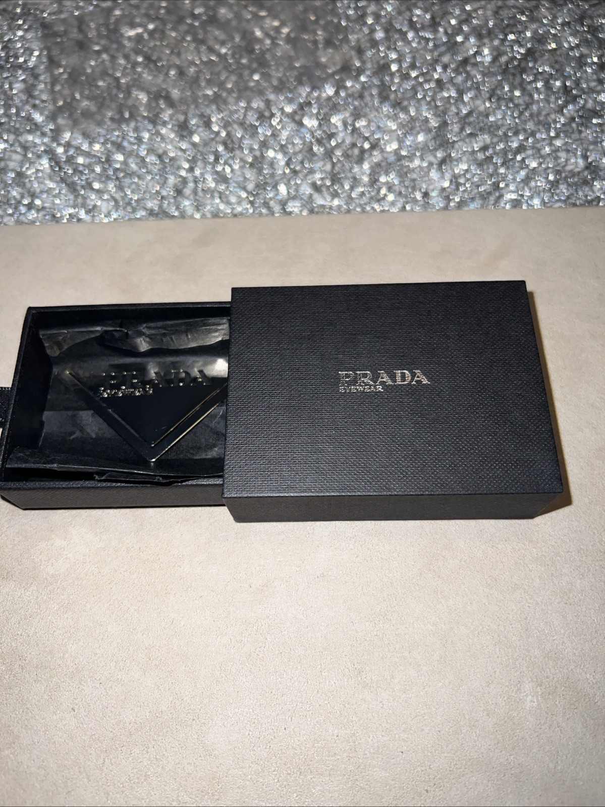 Authentic Prada Eyewear Triangle Logo Display Plate / Plaque – Collector’s Item