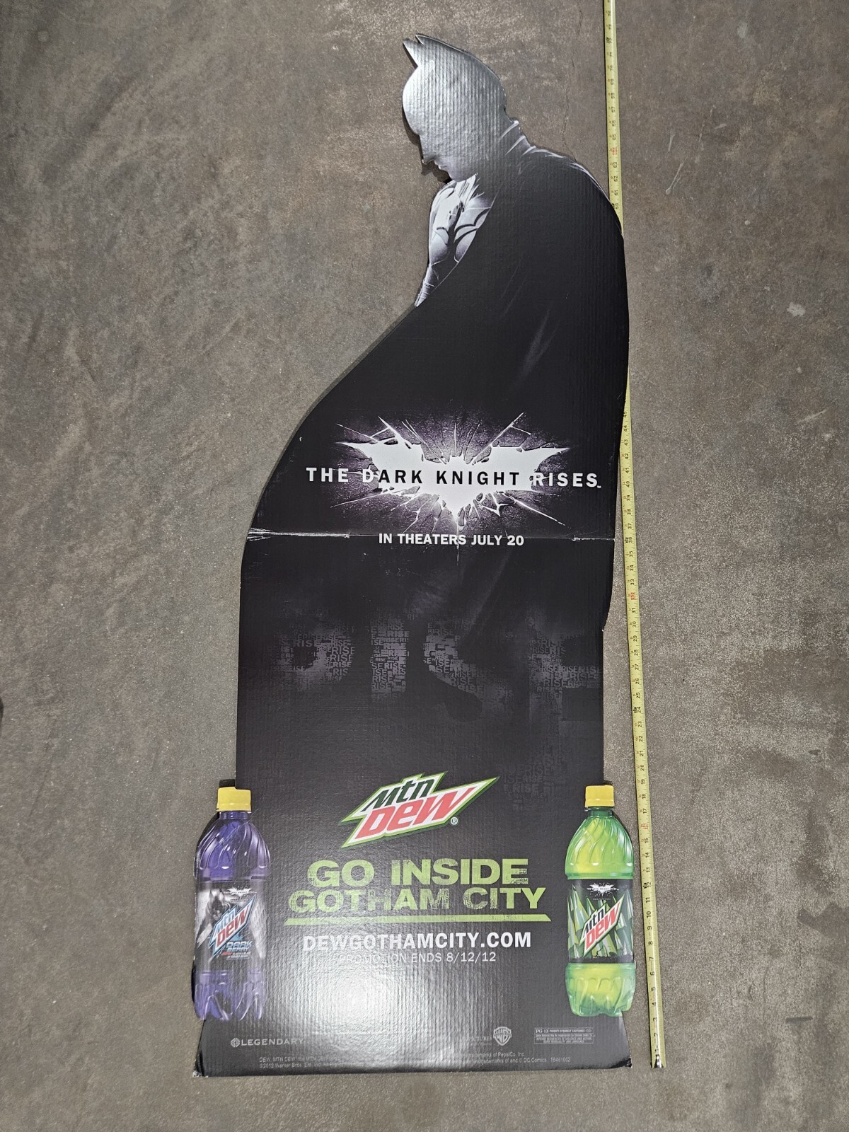 2012 NOS Batman The Dark Knight Rises Mountain Dew Cardboard 6′ Store Display