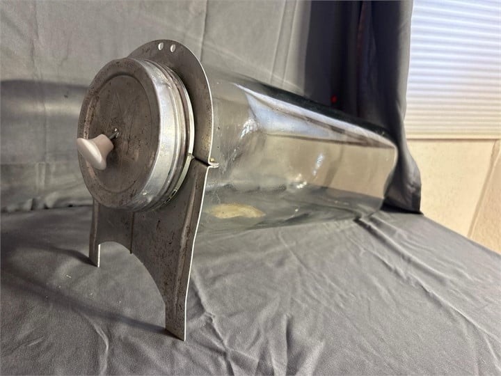 RARE Antique General Store ARIDOR Rounded Bottom Glass Candy Jar lid & stand 19”