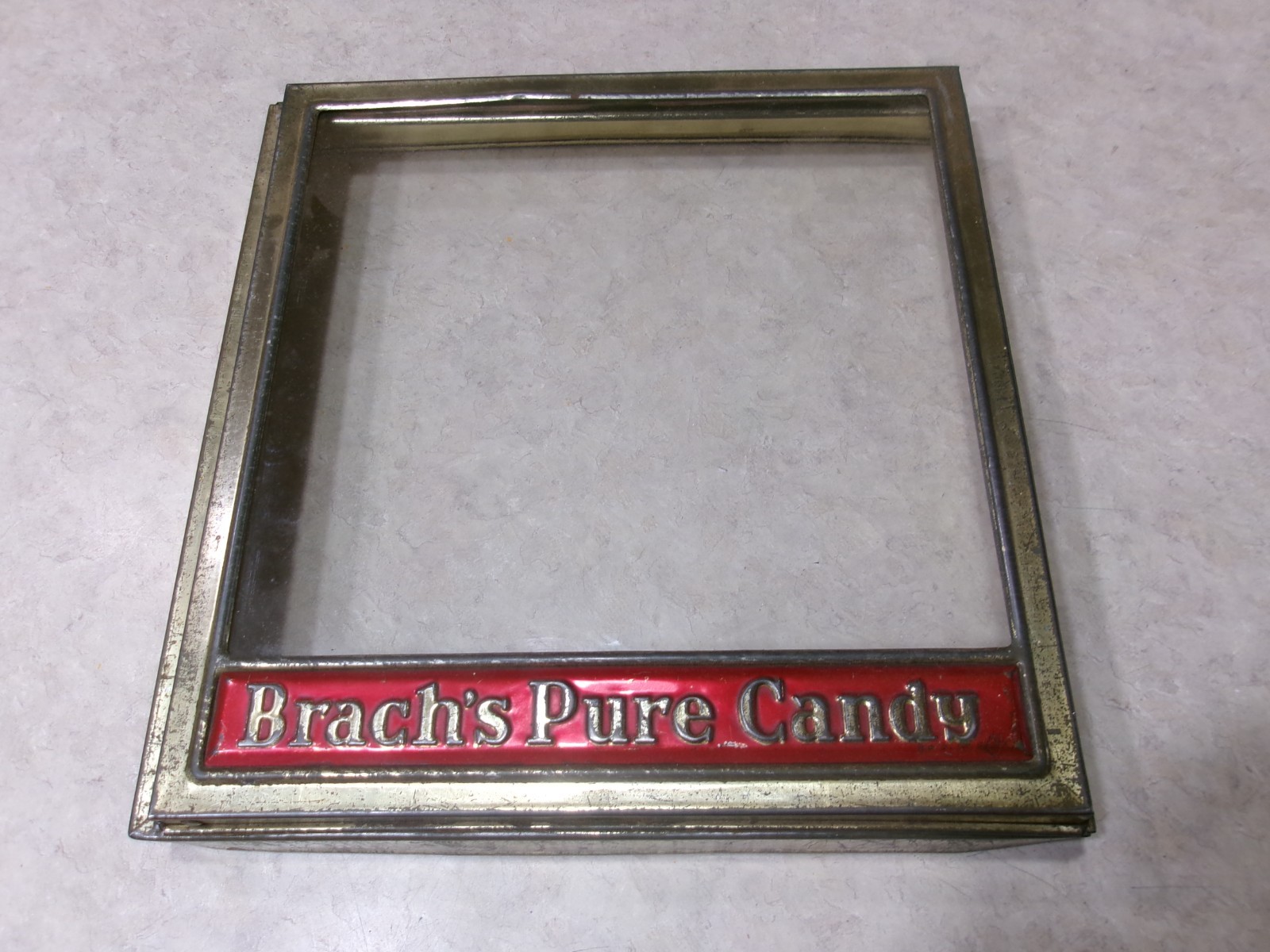 Antique Brach’s Pure Candy Country Store Display Advertising Hinged Lid w/Glass
