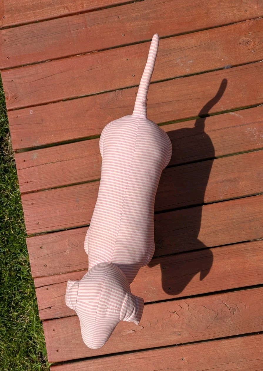 Vtg Pink Victoria’s Secret Dog Pink/White Stripe Mannequin/Display RARE 04