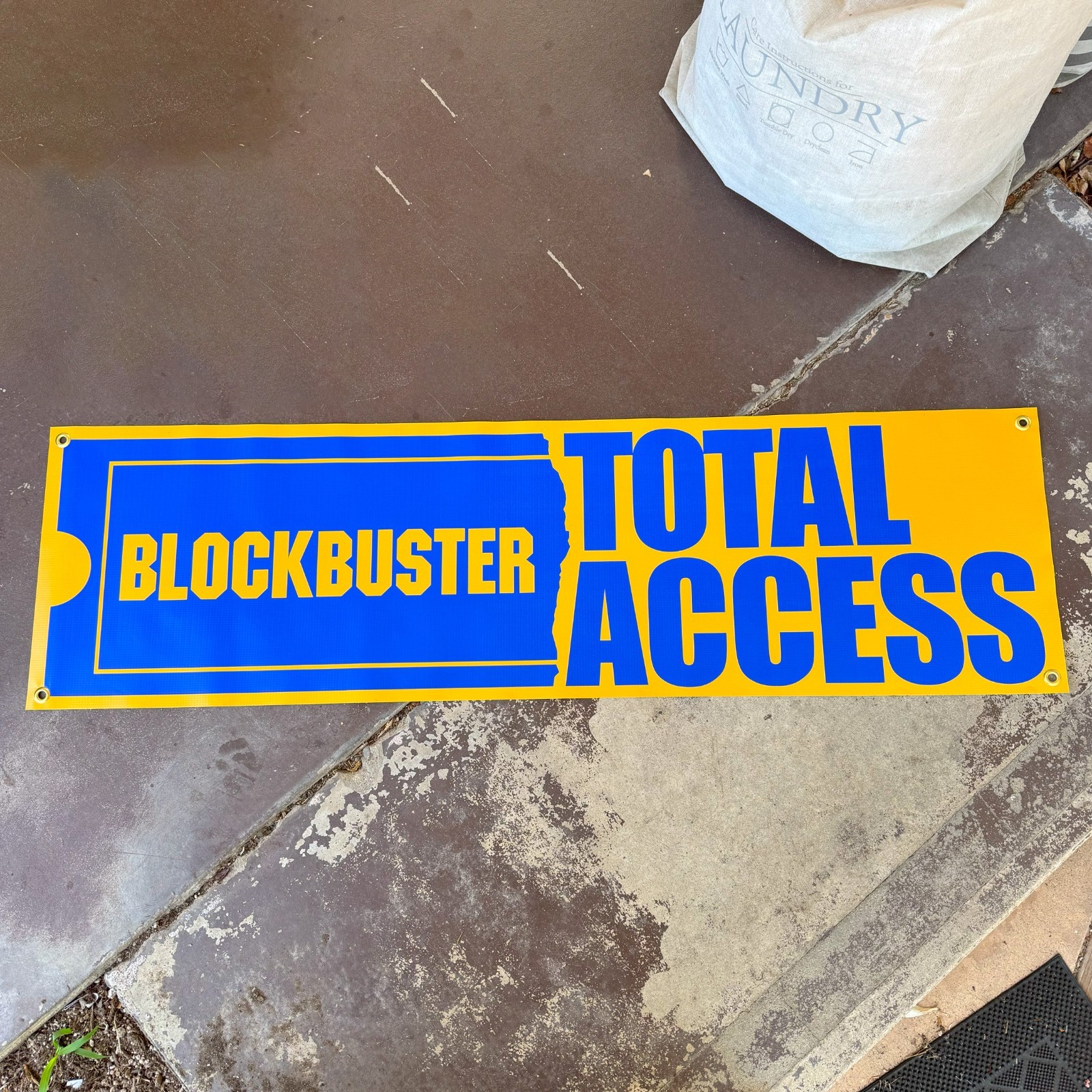 Blockbuster Video Banner 4 FEET – Retro Vinyl Sign Movie Retail Store Wall Decor