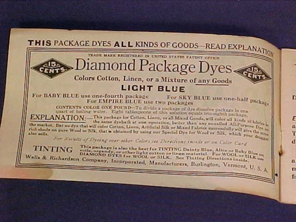 Vintage Diamond Dyes Cyclopedia of Home Dyeing Tinting Booklet New Vienna Ohio