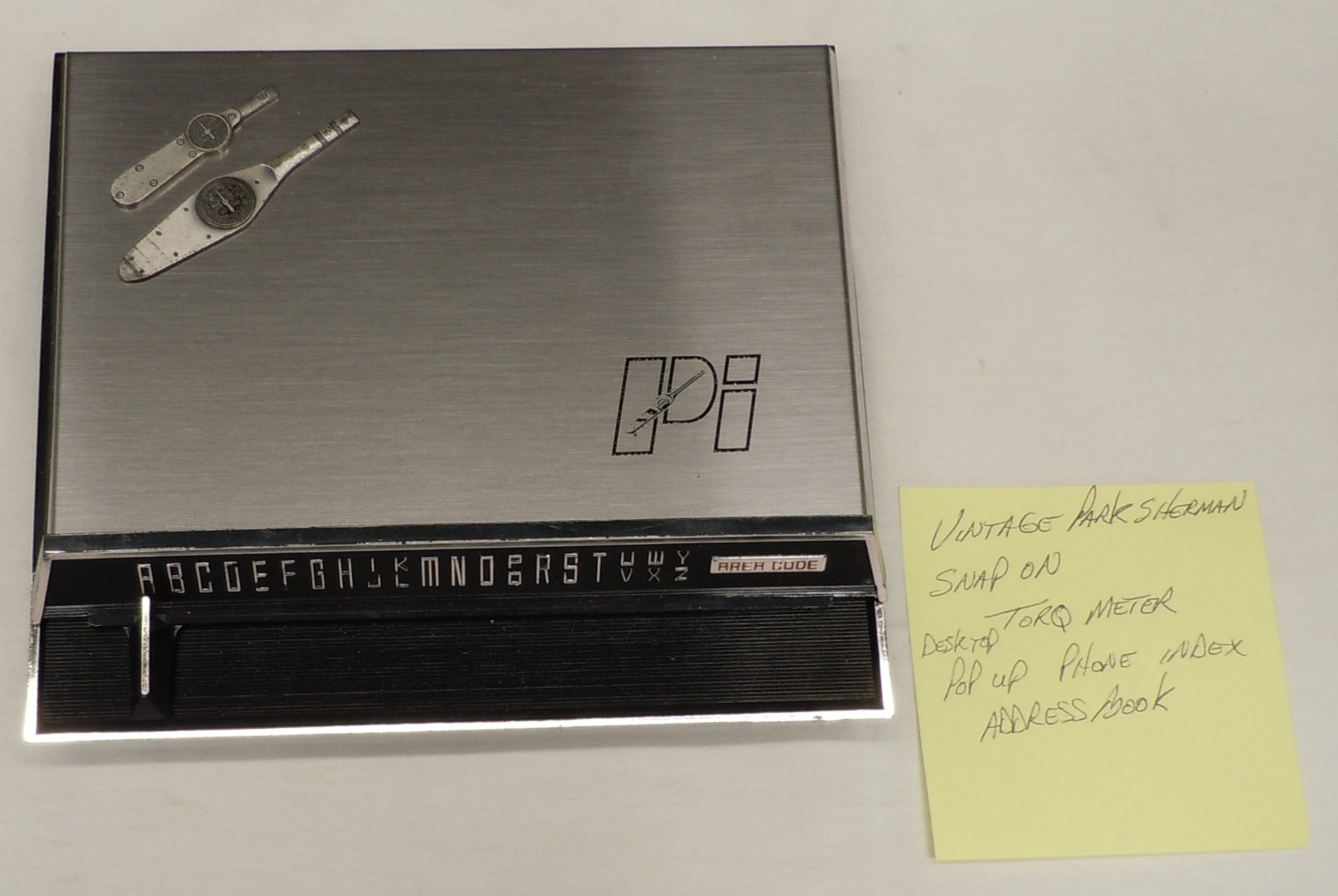 Vintage Park Sherman Snap-On Torq Meter Pop Up Desktop Phone Index Address Book