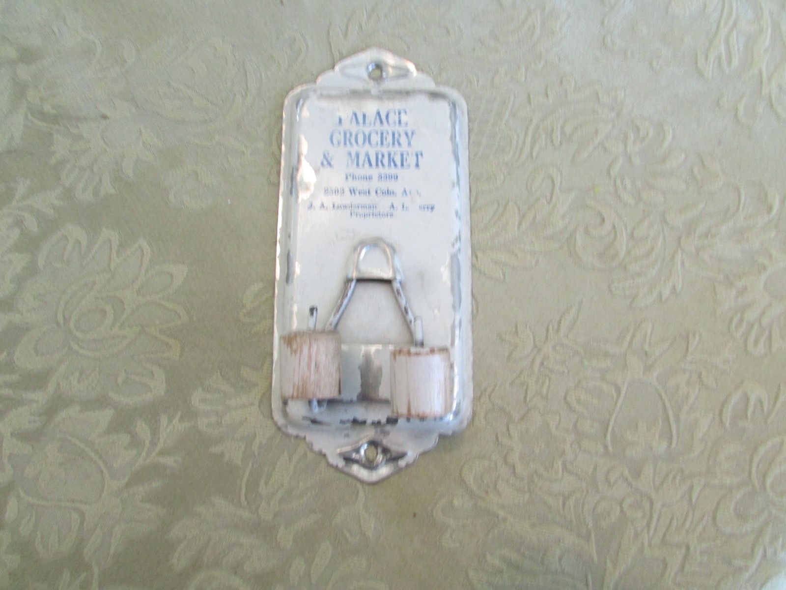 Vintage Advertising Broom Holder Palace Grocery Colorado Springs Co.