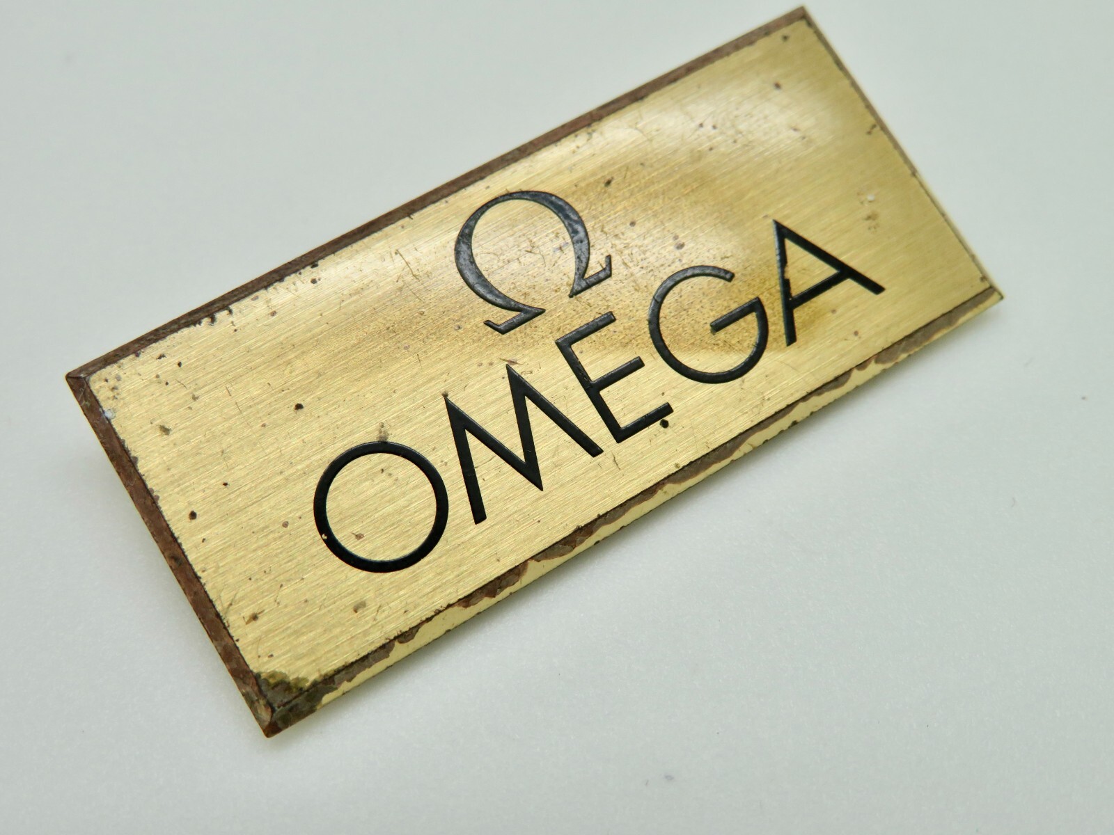 Vintage Omega Brass Display Advertising Piece Small Size