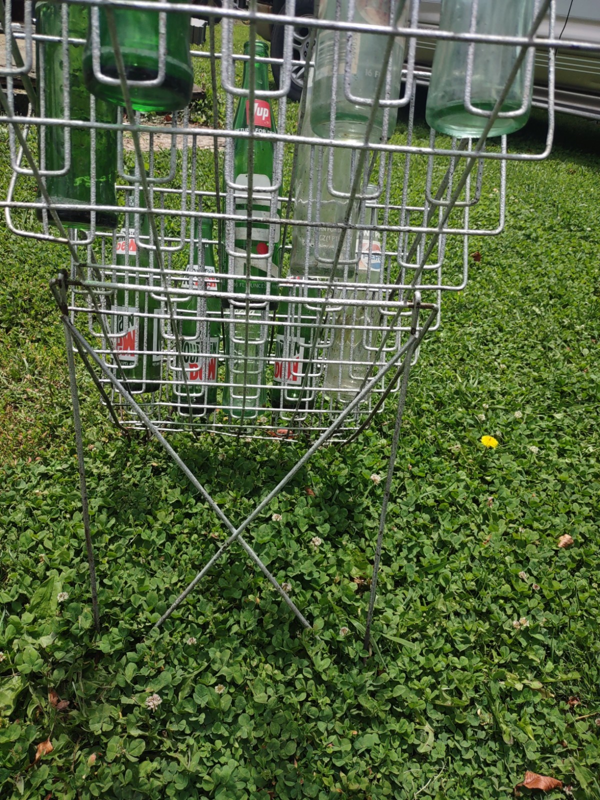 Vintage Metal Glass Pop Bottle Display Stand 3 ft x 14in (Bottles Not Included)