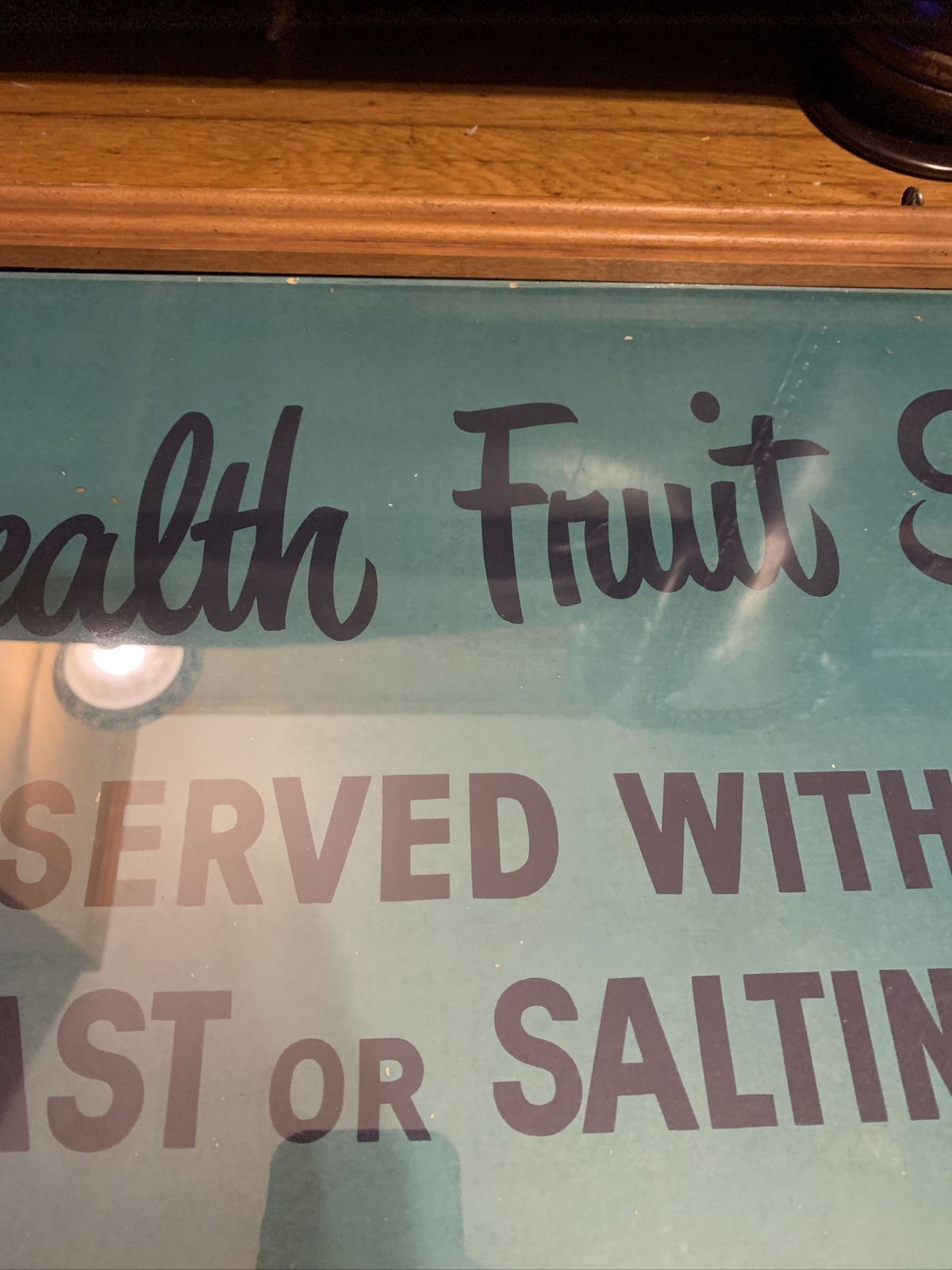 RARE EARLY DINER STORE ADVERTISING SIGN IN ORGINAL FRAME
