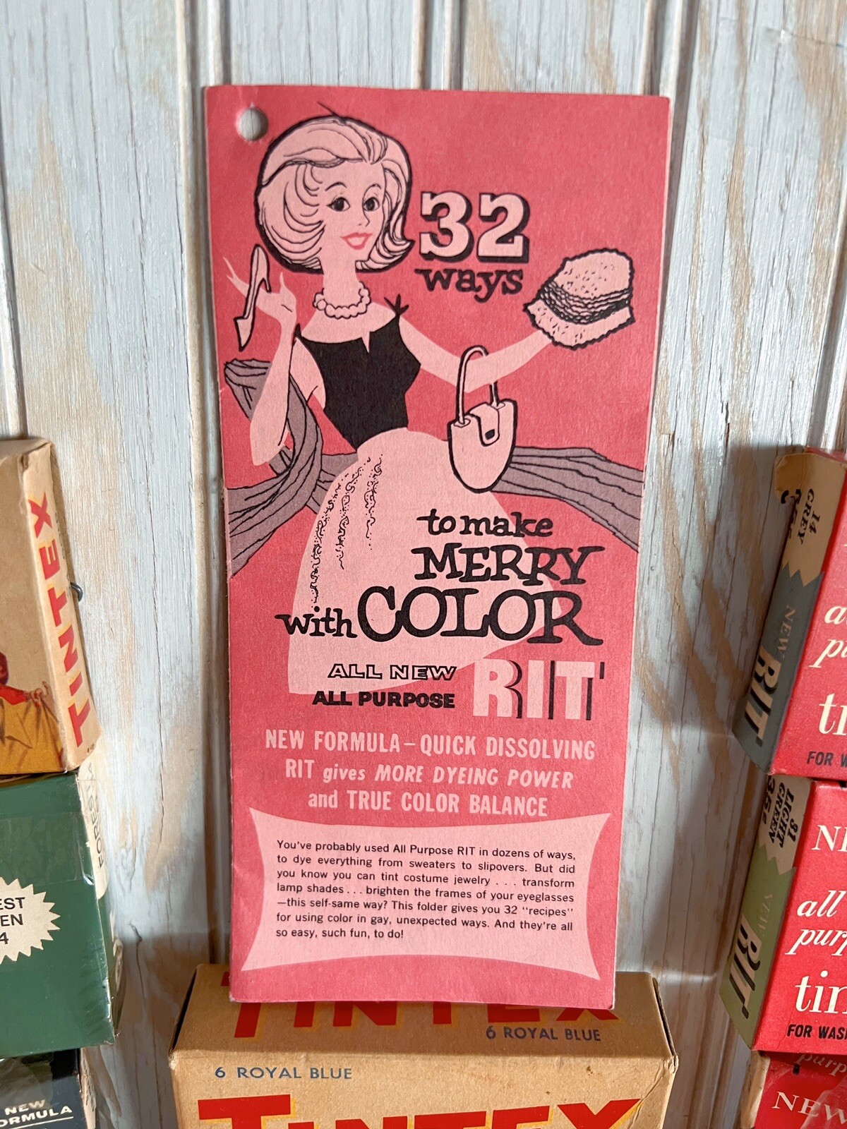 Vintage RIT Tintex Instant Dye Lot Original Boxes Assorted Colors 1930’s-50’s