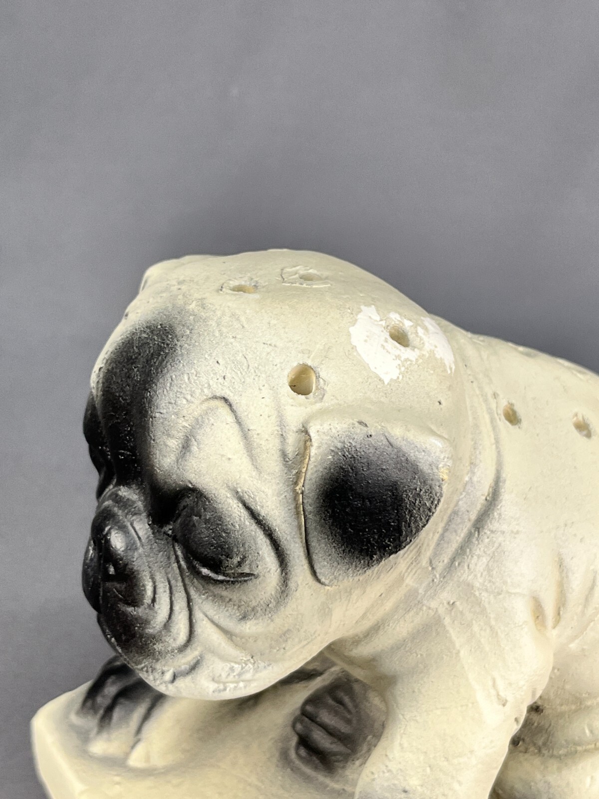 Vintage Morses Pure Pops Bulldog Chalkware 7″ Candy Store Countertop Display (B)