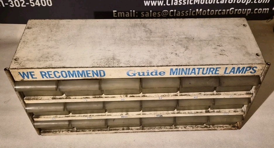 AC Delco Guide Miniature Lamps 18 Drawer Vintage Gas Station Cabinet