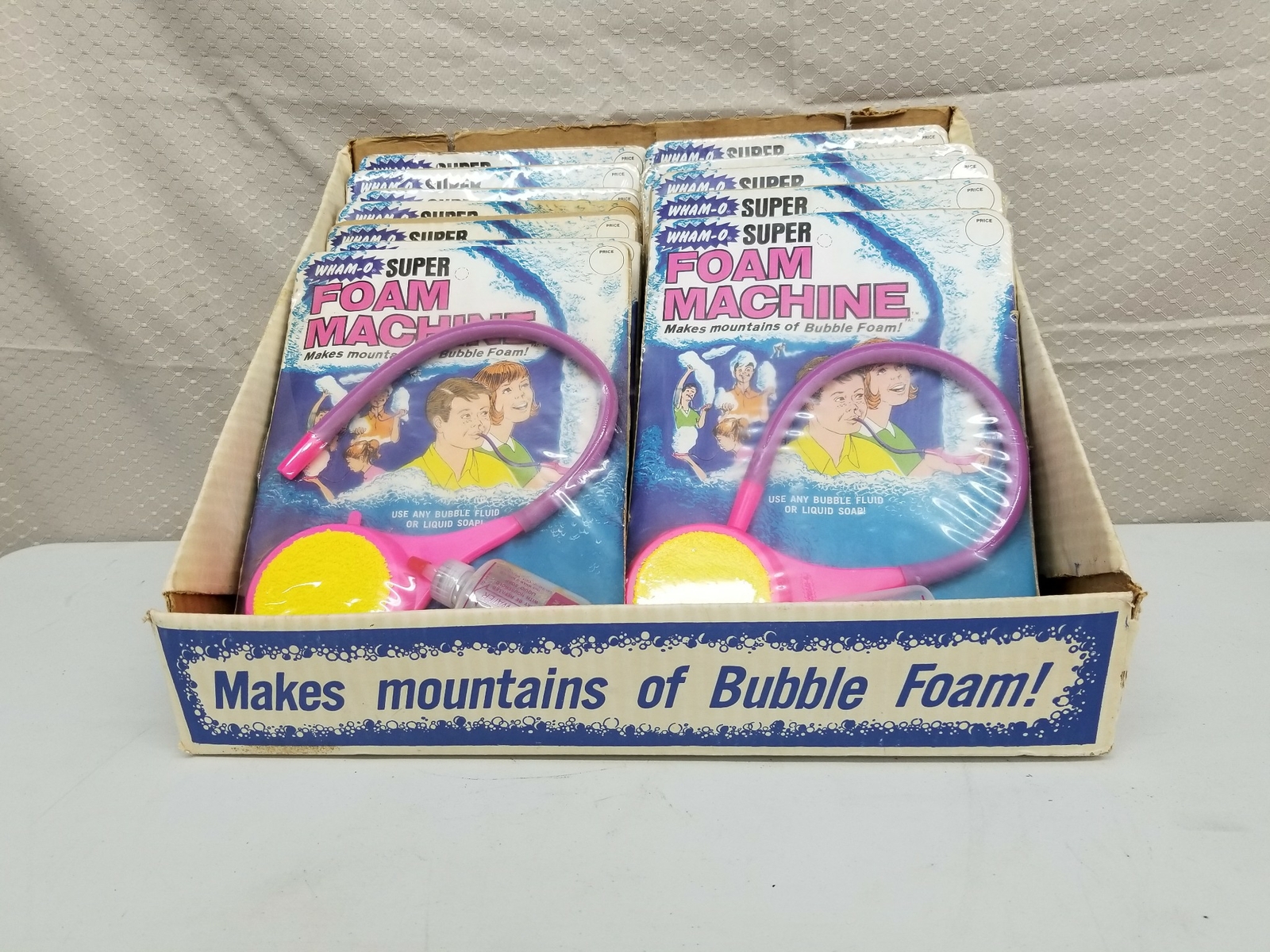 VTG 1969 Wham-O Super Foam Machine Counter Display W/14 Sealed Packs Shelf UP 5