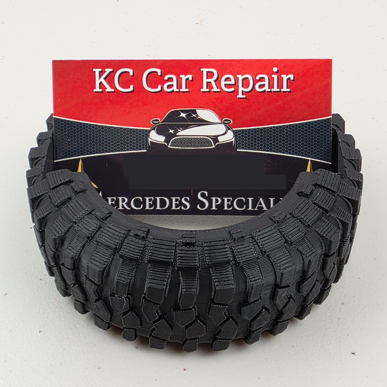 Tire Business Card Holder Wheel Shop Display Stand Desktop Countertop 3D Printed