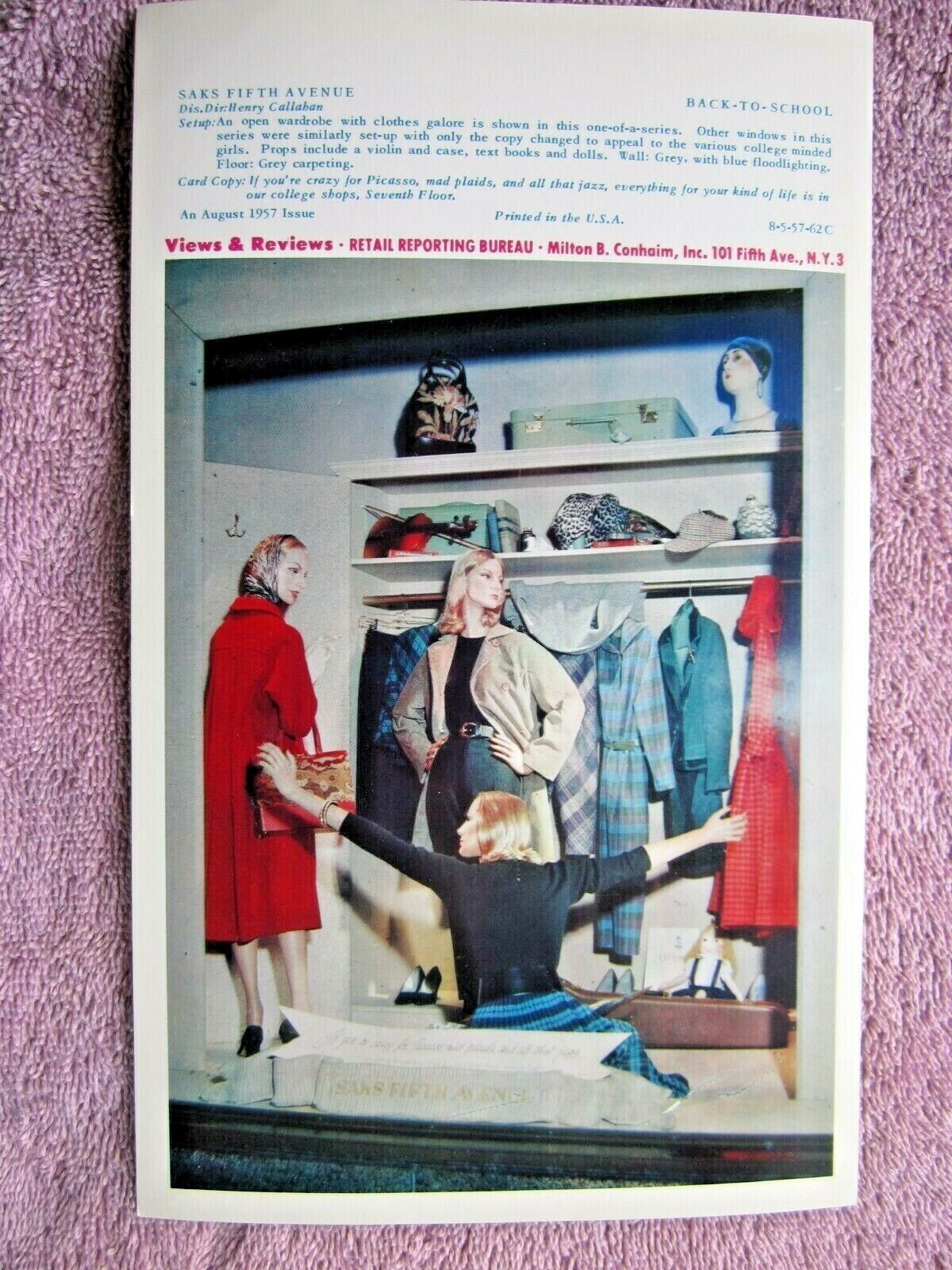 1957 SAKS FIFTH AVE STORE WINDOW DISPLAY IF YOUR CRAZY PHOTOGRAPH PRINT #321