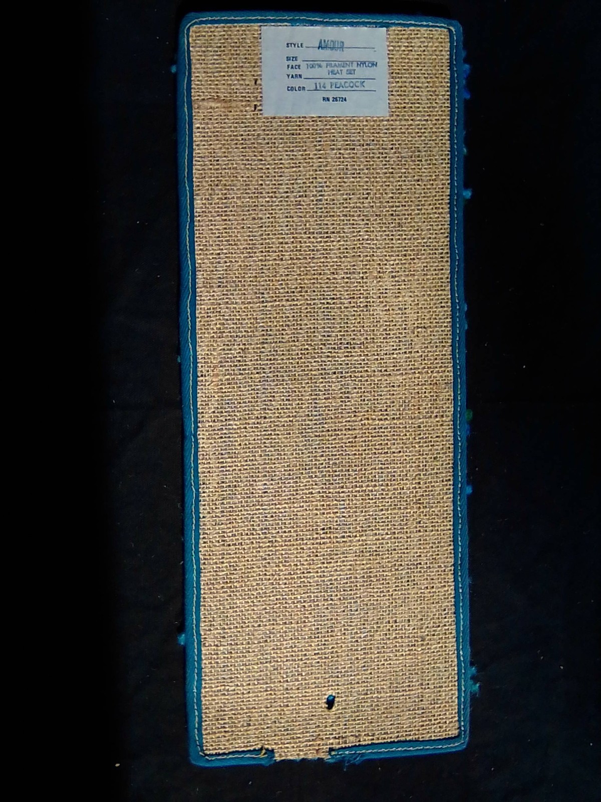 NEW/Vintage MCM Amour Carpet Sample Book Demo Circa 1972 Color: Peacock 18″x7″