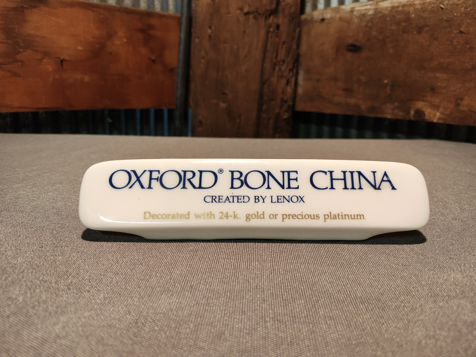 Oxford Bone China by Lenox Porcelain Dealer Sign Display Decorated 24K