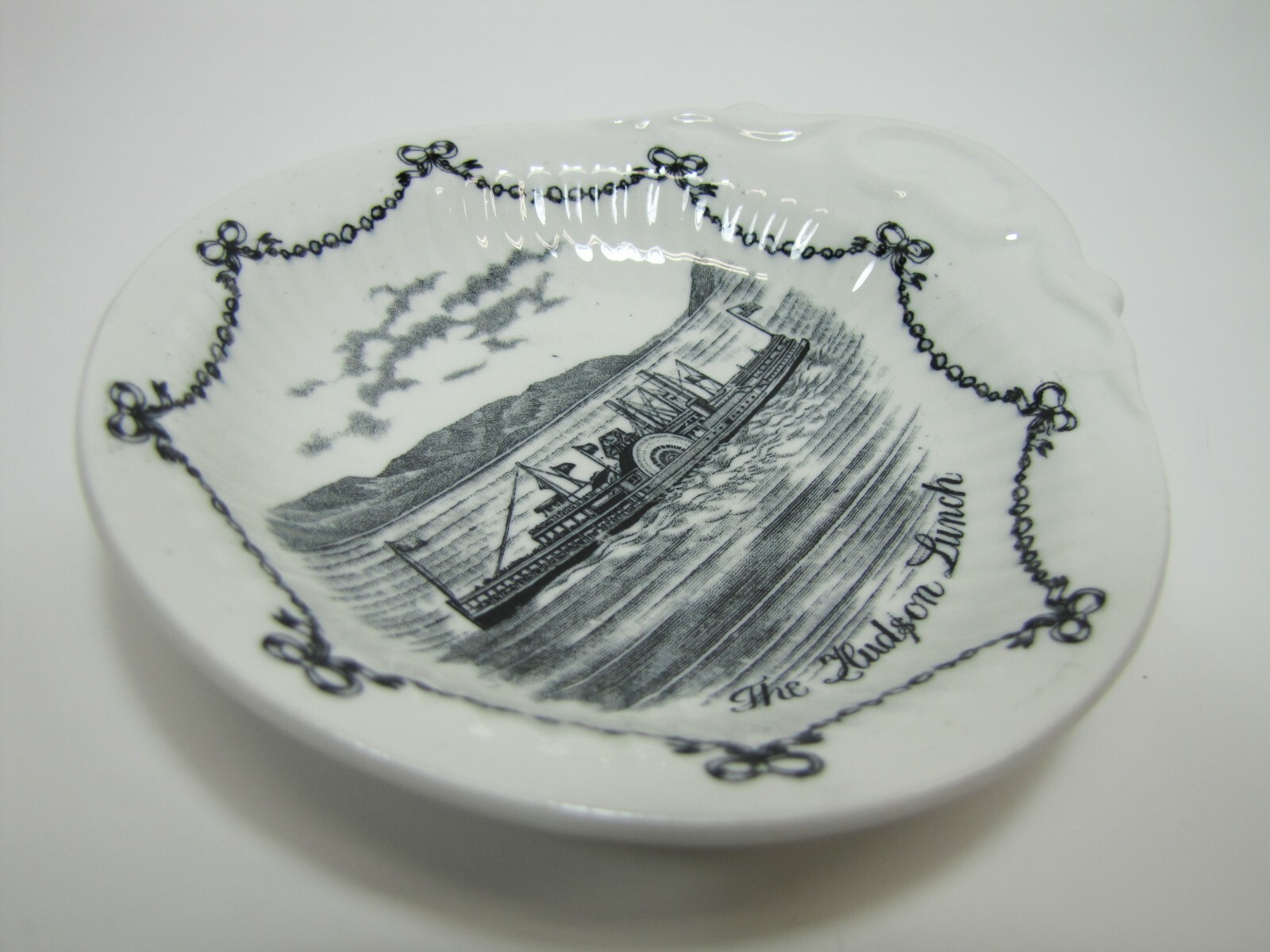 THE HUDSON LUNCH Antique Restaurantware Condiment Dish Bowl Steamboat River