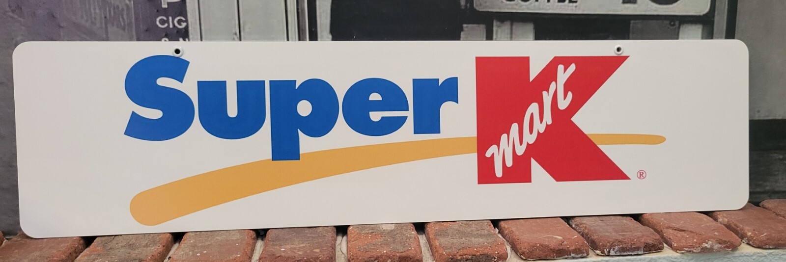 Super Kmart aluminum display sign 6″ x 24″