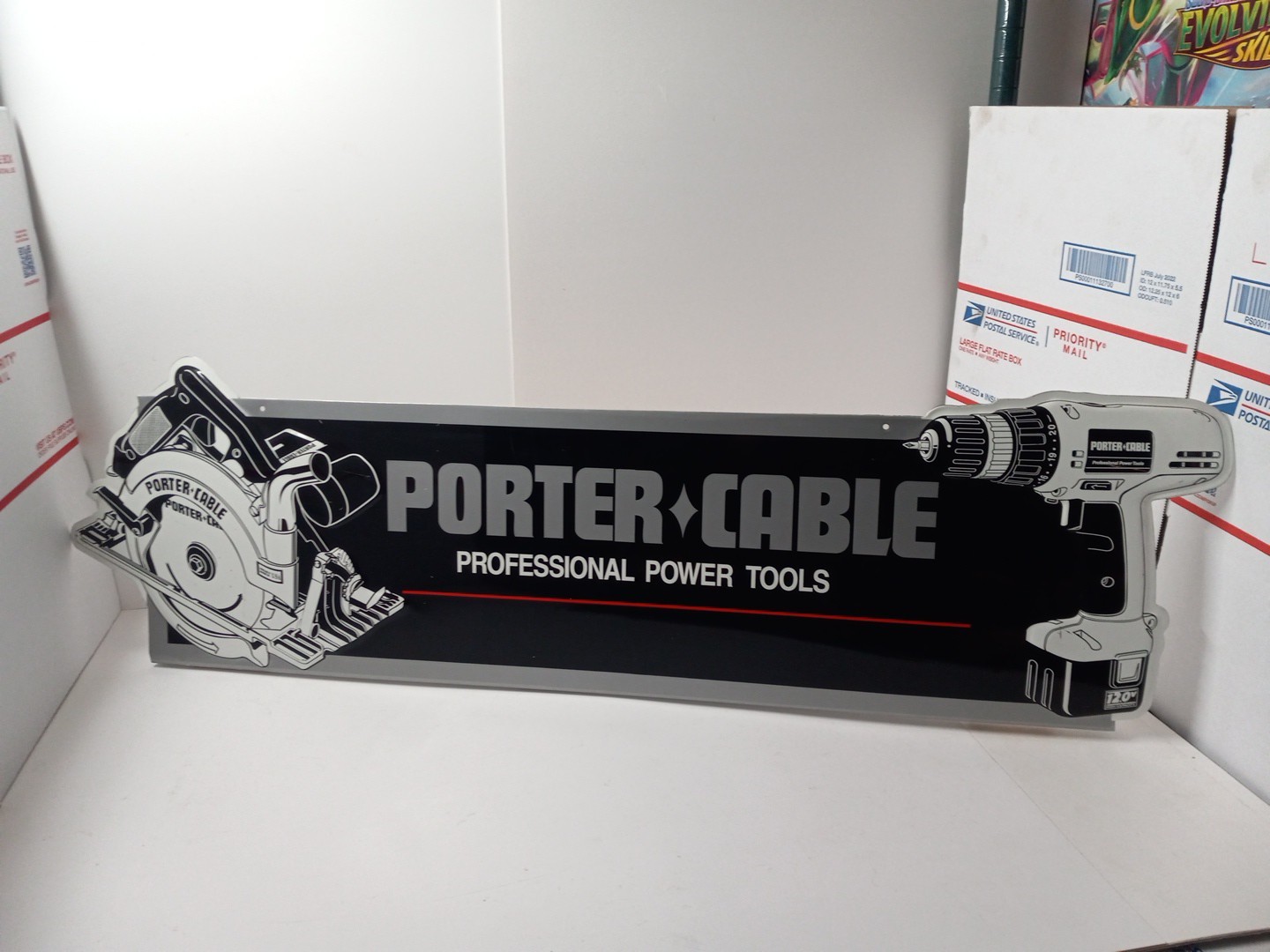 🔥 Vintage Porter-Cable Metal Embossed Sign Hardware Display Advertising RARE