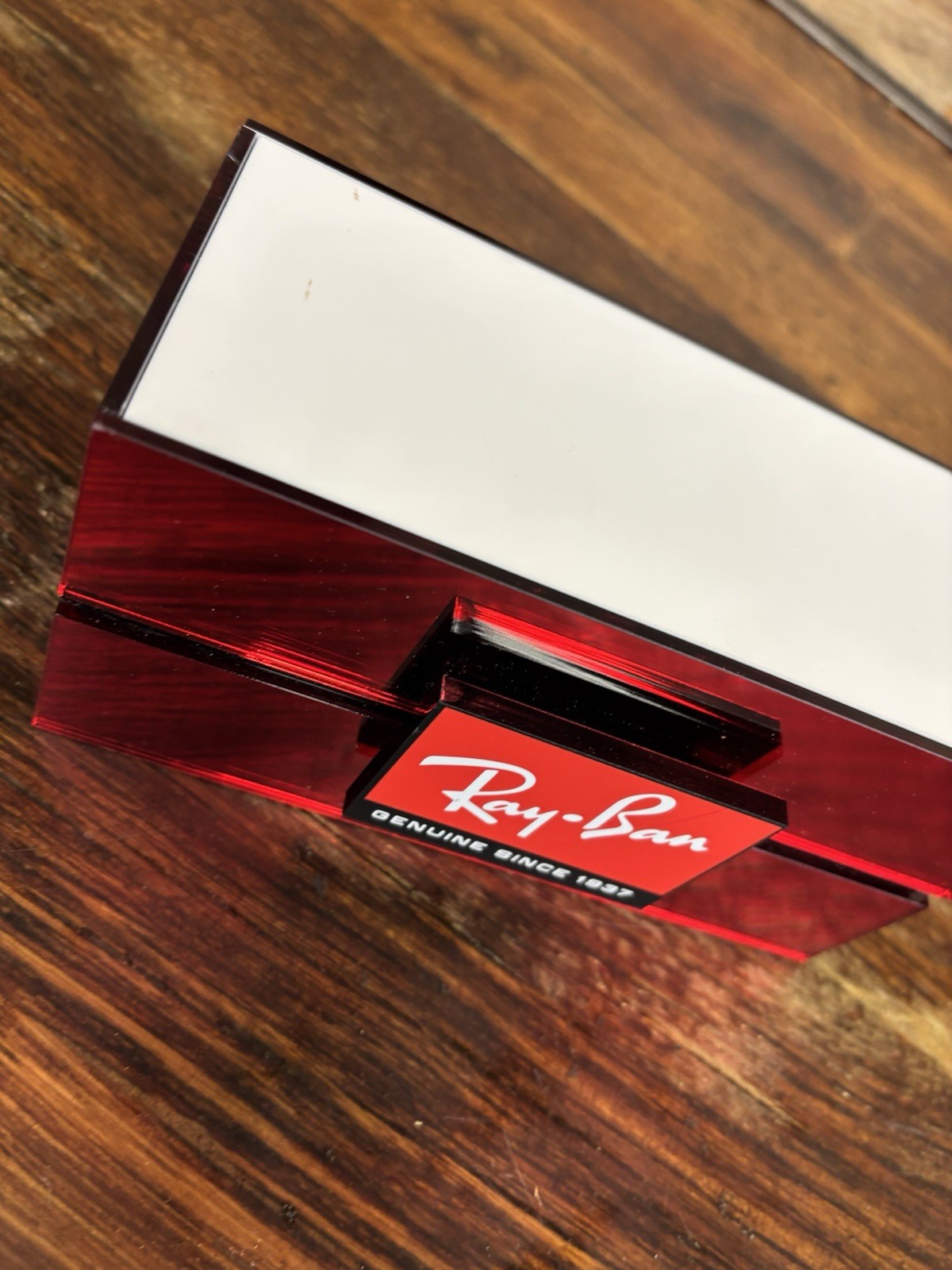 Ray-Ban Sunglasses Display stand Logo Sign, RARE AND HARD TO FIND, 7″x3″x3.5″